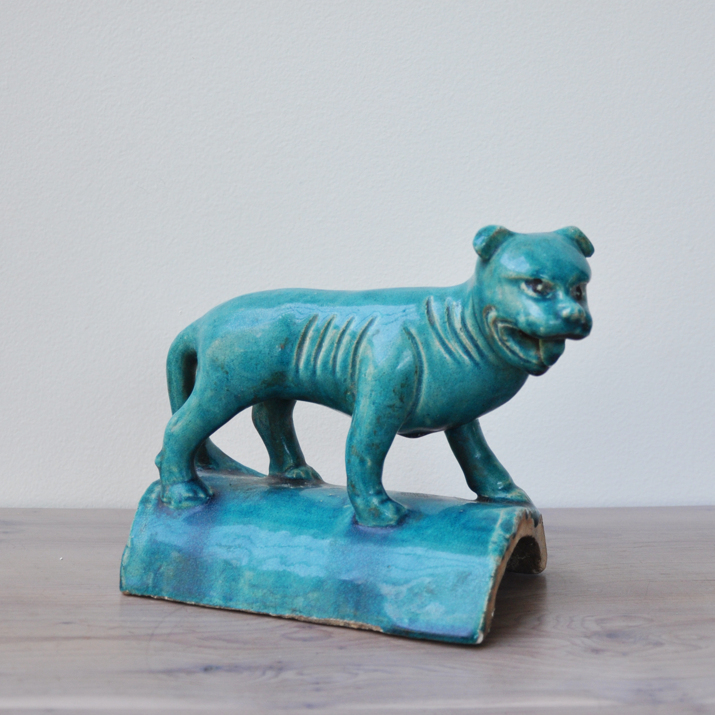 19th Century Chinese Foo Dog Roof Tile