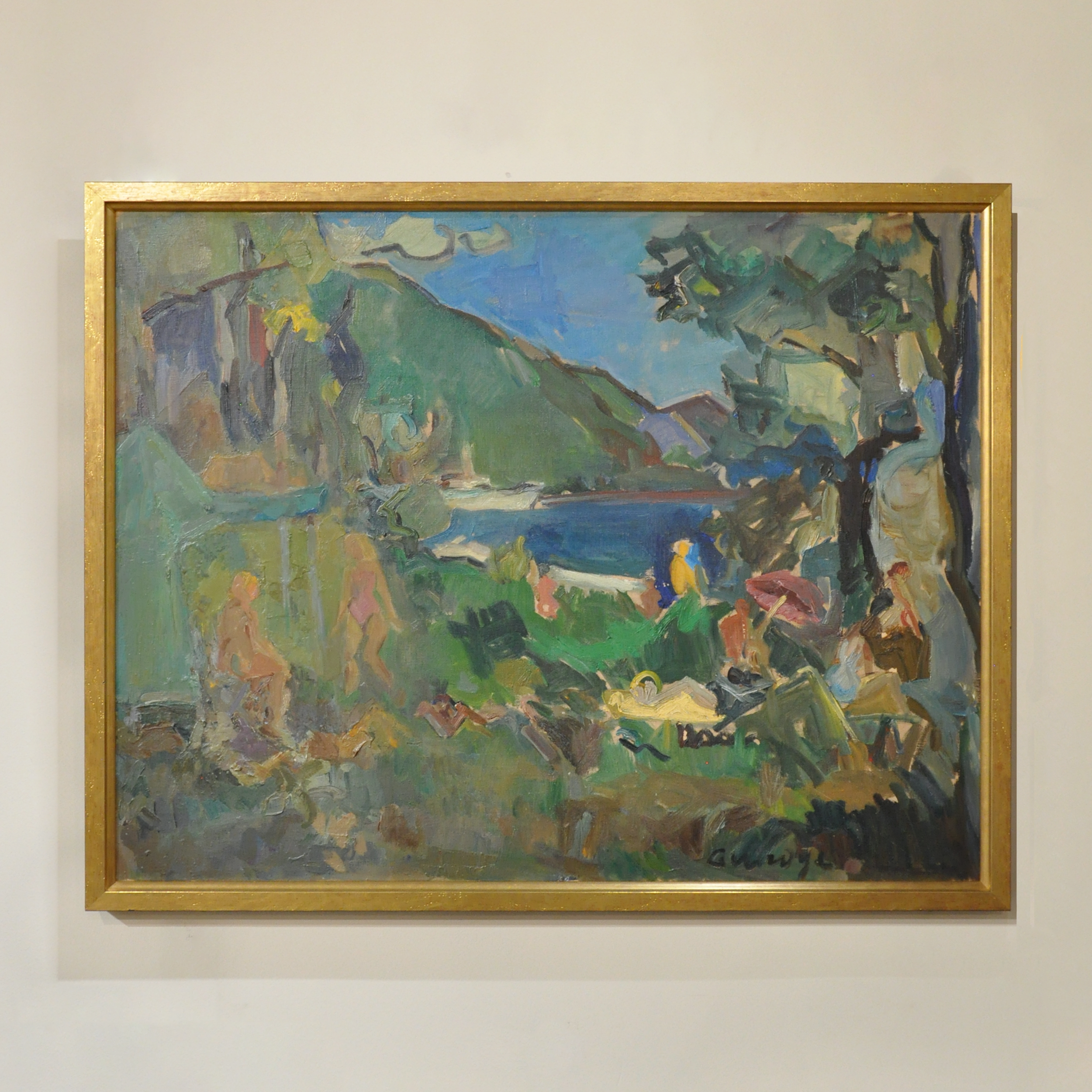 René de Guiroye (French, 1912–2000)  Baigneurs Plage du Lac Majeur, 1961