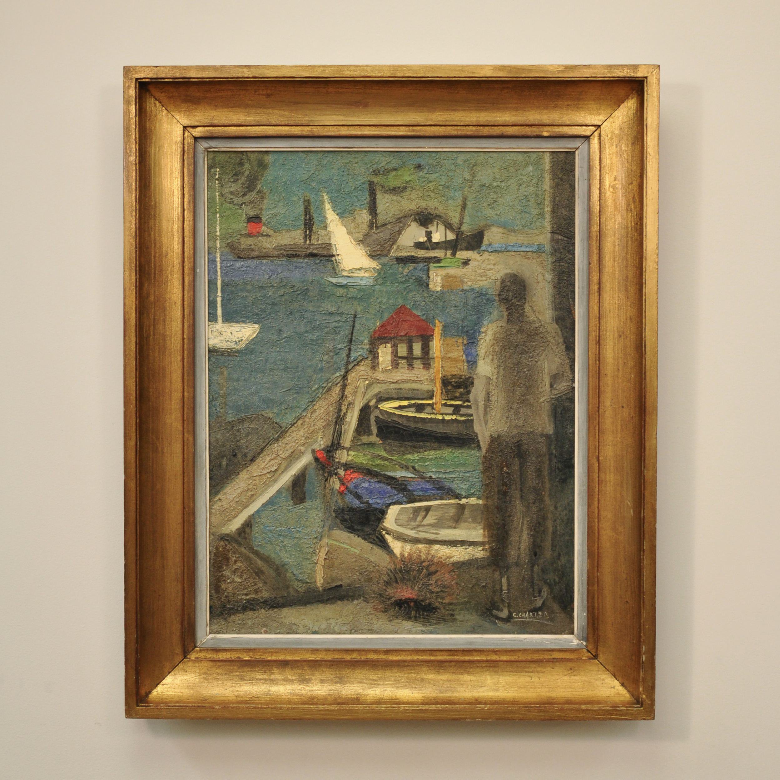 Charles Chartier (French, 1894-1957), Harbor Scene with Sailor