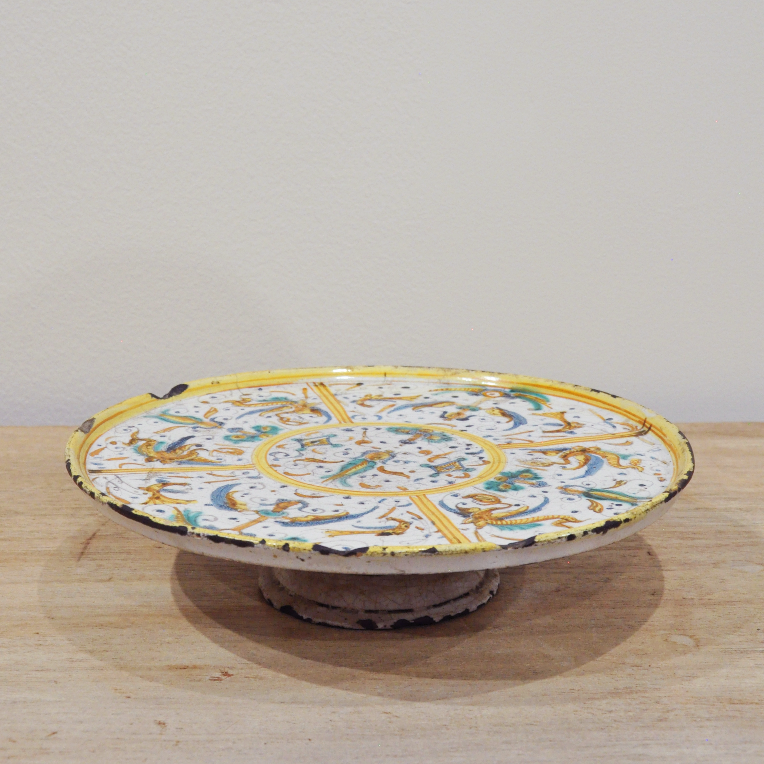 17th Century Italian Deruta Polychrome Majolica Tazza