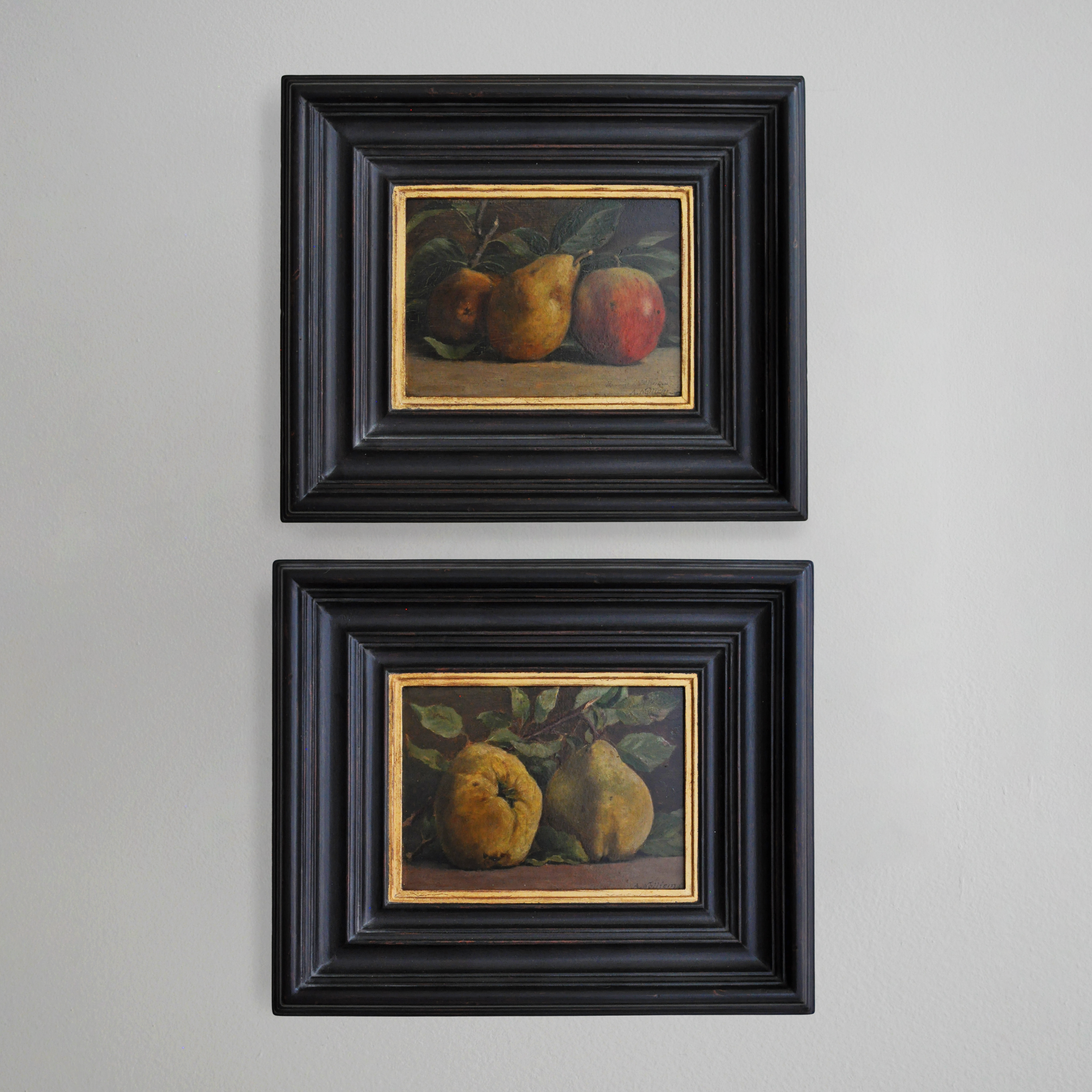 Alexander-Felix Nolliem (French, Late 19th-Ealry 20th Century)  Pair of Apple & Pear Still Life