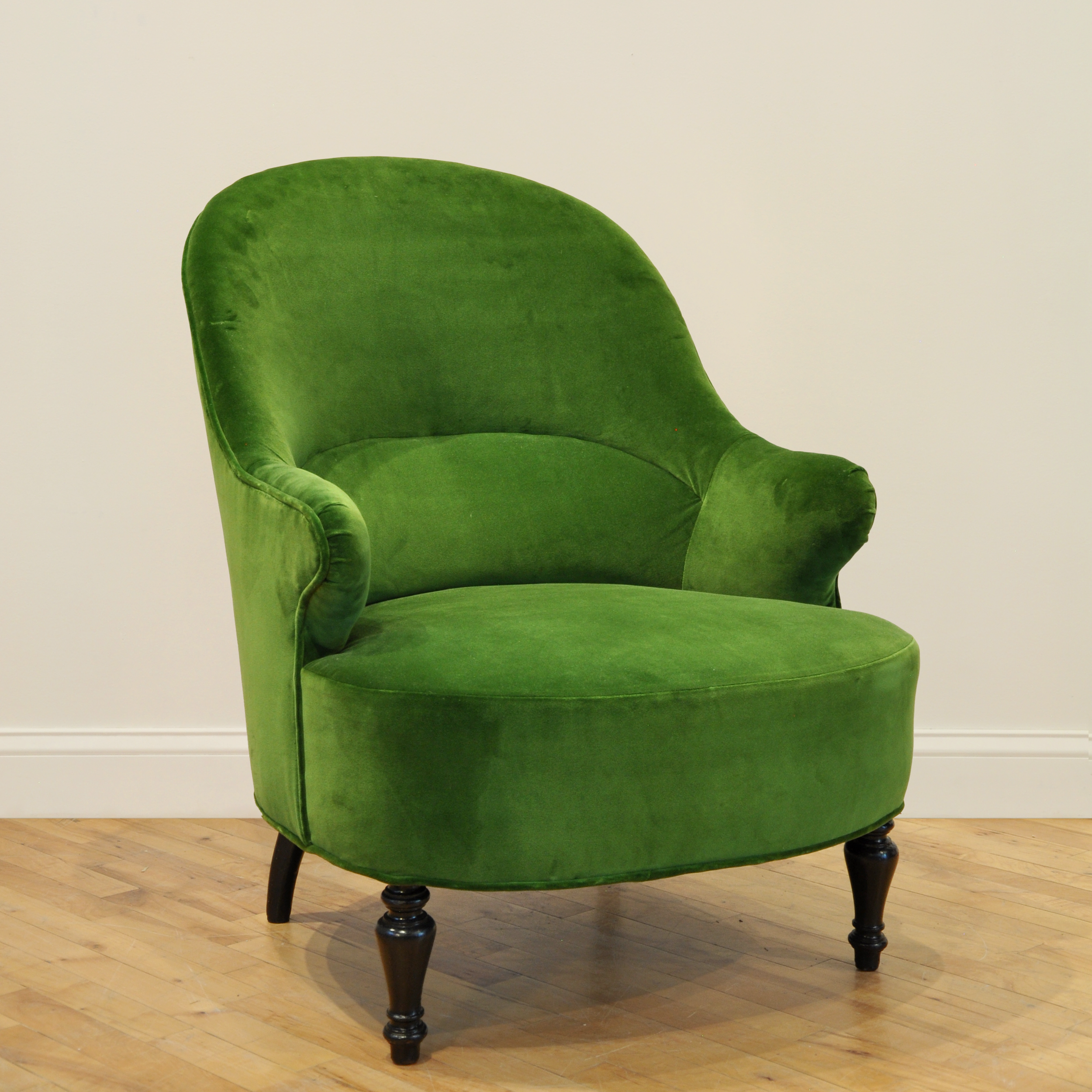 19th Century Curved Back Napoleon III Bergere Tub Chair