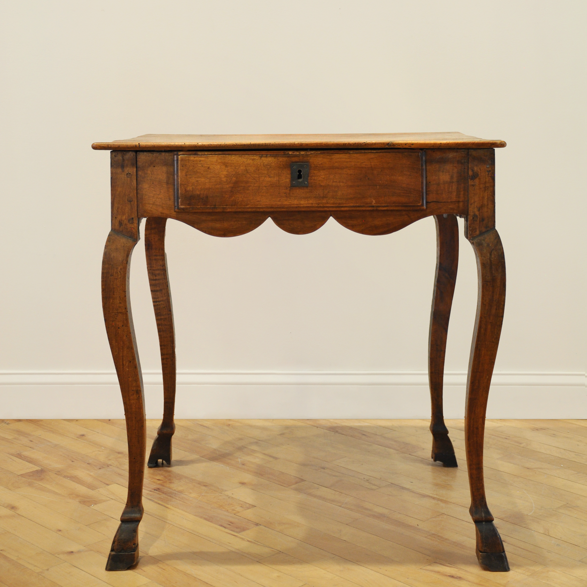 18th Century Venetian Carved Walnut Table with Hoofed Feet