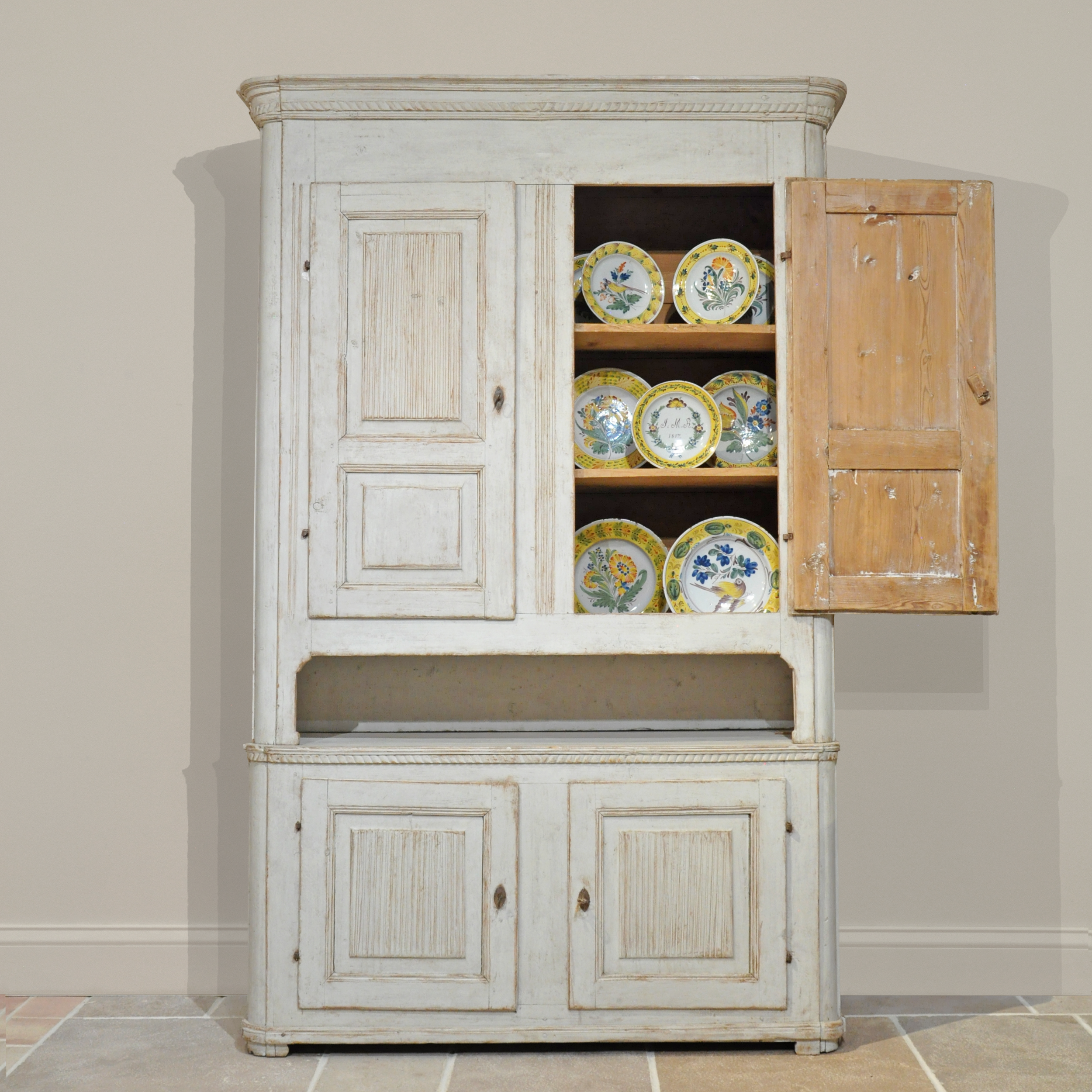 Swedish Gustavian Period Carved and Painted Cabinet, Circa 1790-1800