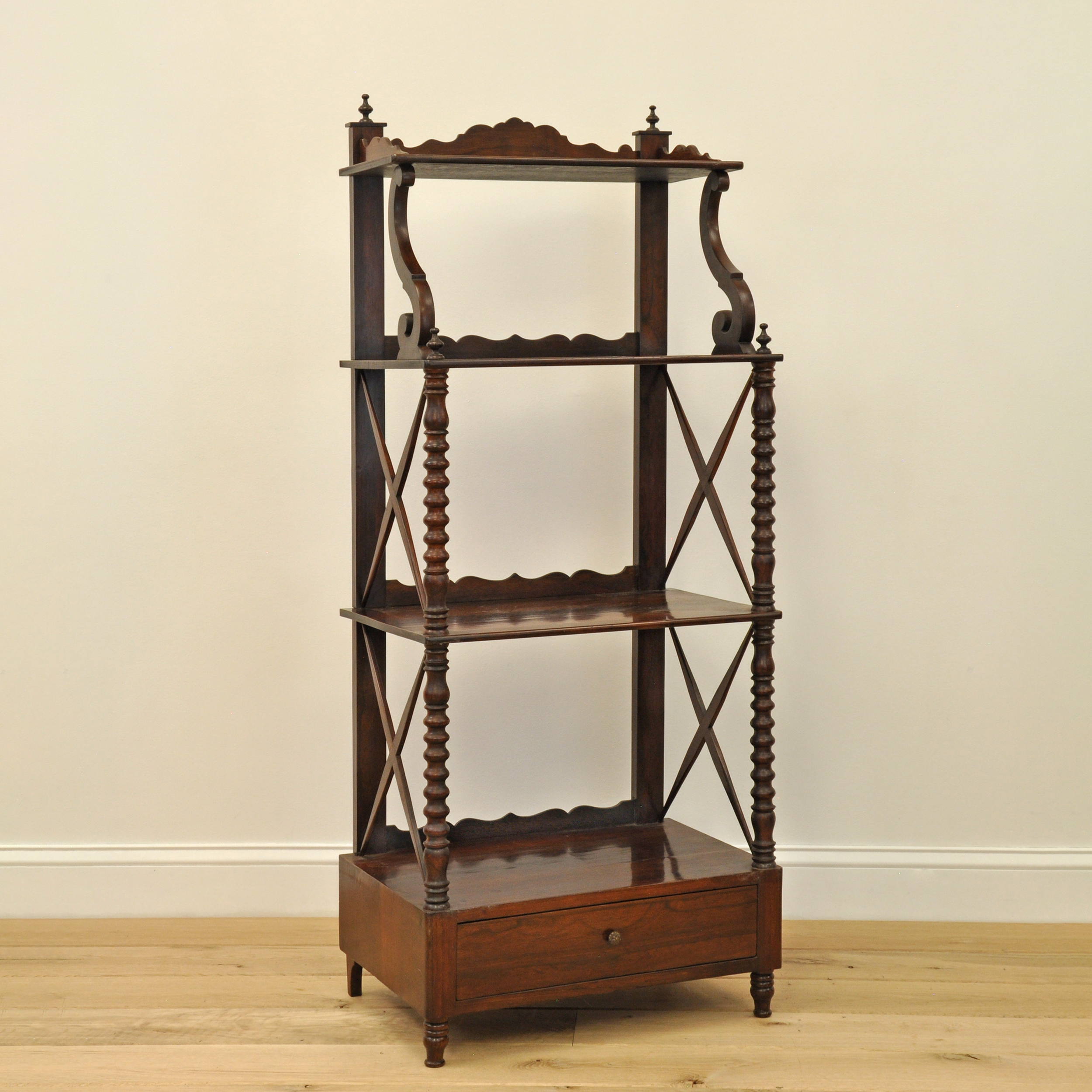 19th C. Rosewood Curio Bookshelf Etagere