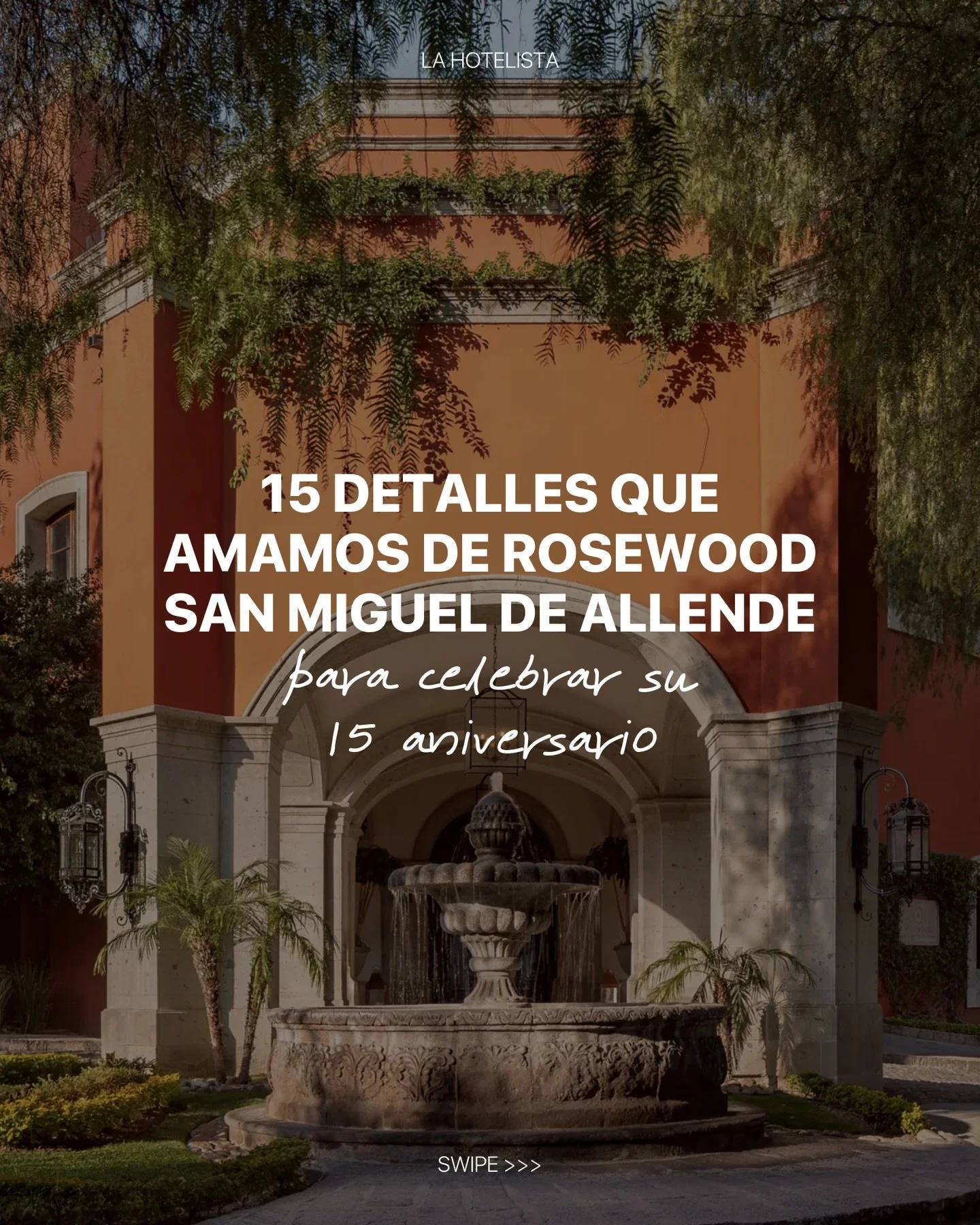 &iexcl;Felicidades por su 15 aniversario @rosewoodsanmiguel! 

Durante marzo, el hotel festeja 15 a&ntilde;os de encapsular la esencia de San Miguel de Allende: calles empedradas, casitas de colores y cielos imposiblemente azules.

Para celebrar, est