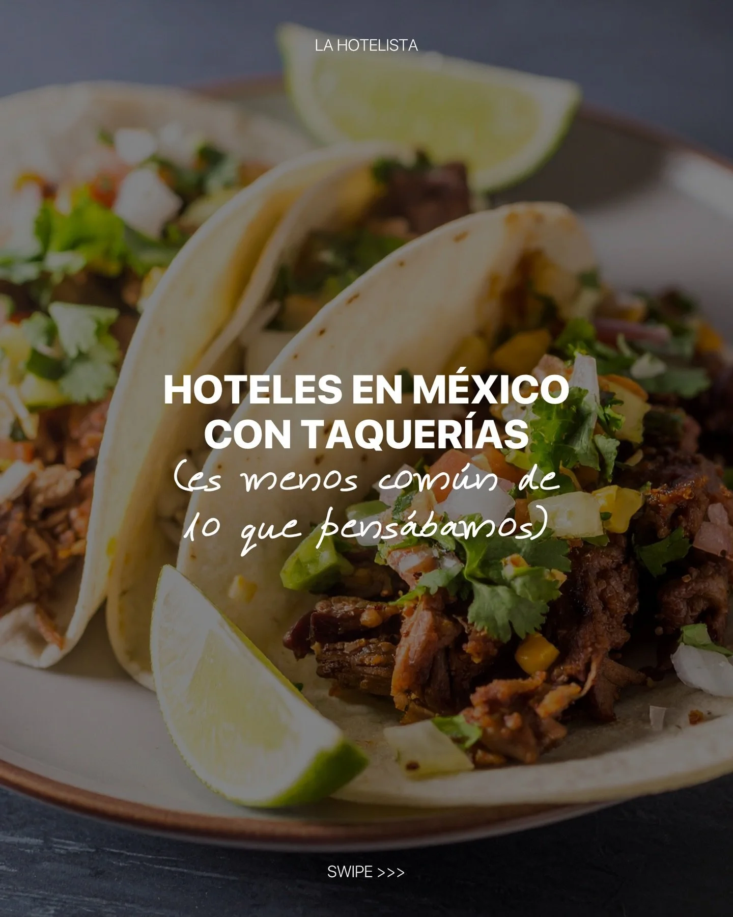Sorprendentemente, aunque casi (si no es que) todos los hoteles mexicanos ofrecen tacos en el men&uacute; de sus restaurantes, son pocos los que dedican un espacio especializado a esta delicia mexicana.

&iquest;Conoces m&aacute;s hoteles con su prop