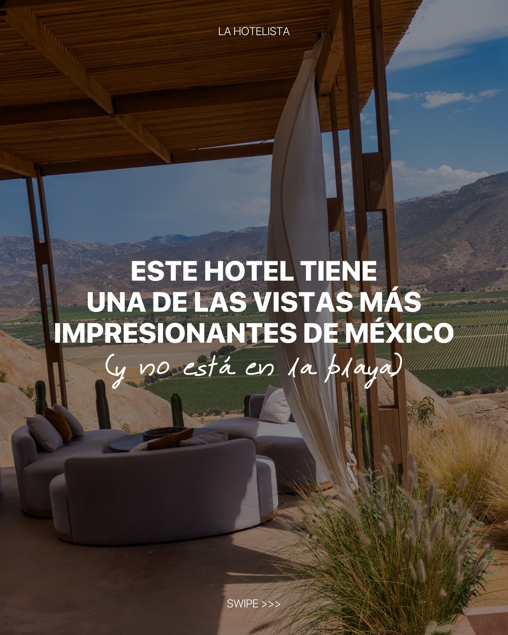 Las vistas dignas de postal no siempre son frente al mar. En este impresionante hotel del Valle de Guadalupe est&aacute; la prueba. Qu&eacute; gusto conocerte, @miraearthstudios.