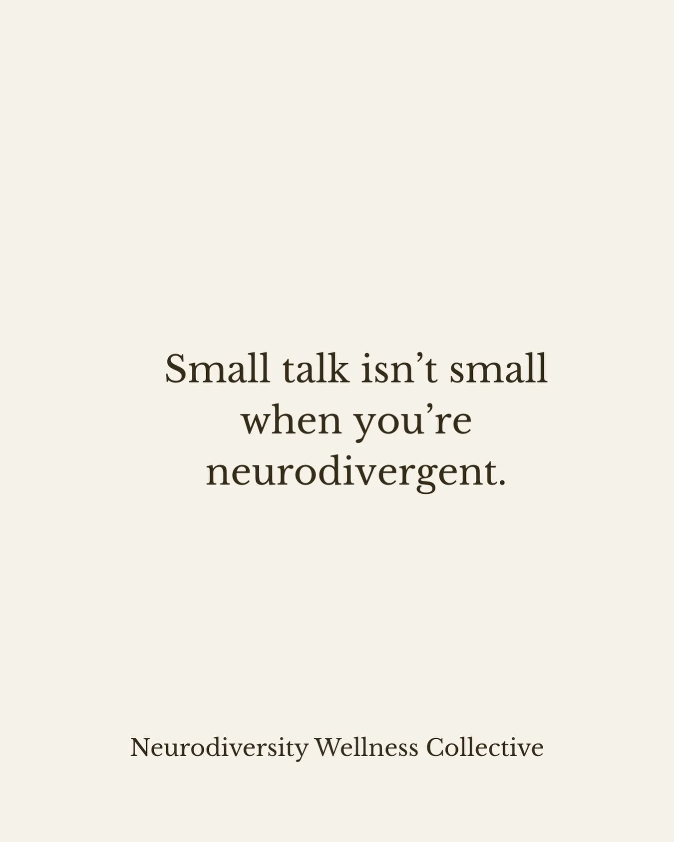 For many neurodivergent adults, &ldquo;small&rdquo; talk isn&rsquo;t actually small. It often means tracking tone, timing, facial expressions, sensory input, and unspoken social rules all at once. What looks effortless for others can feel mentally an
