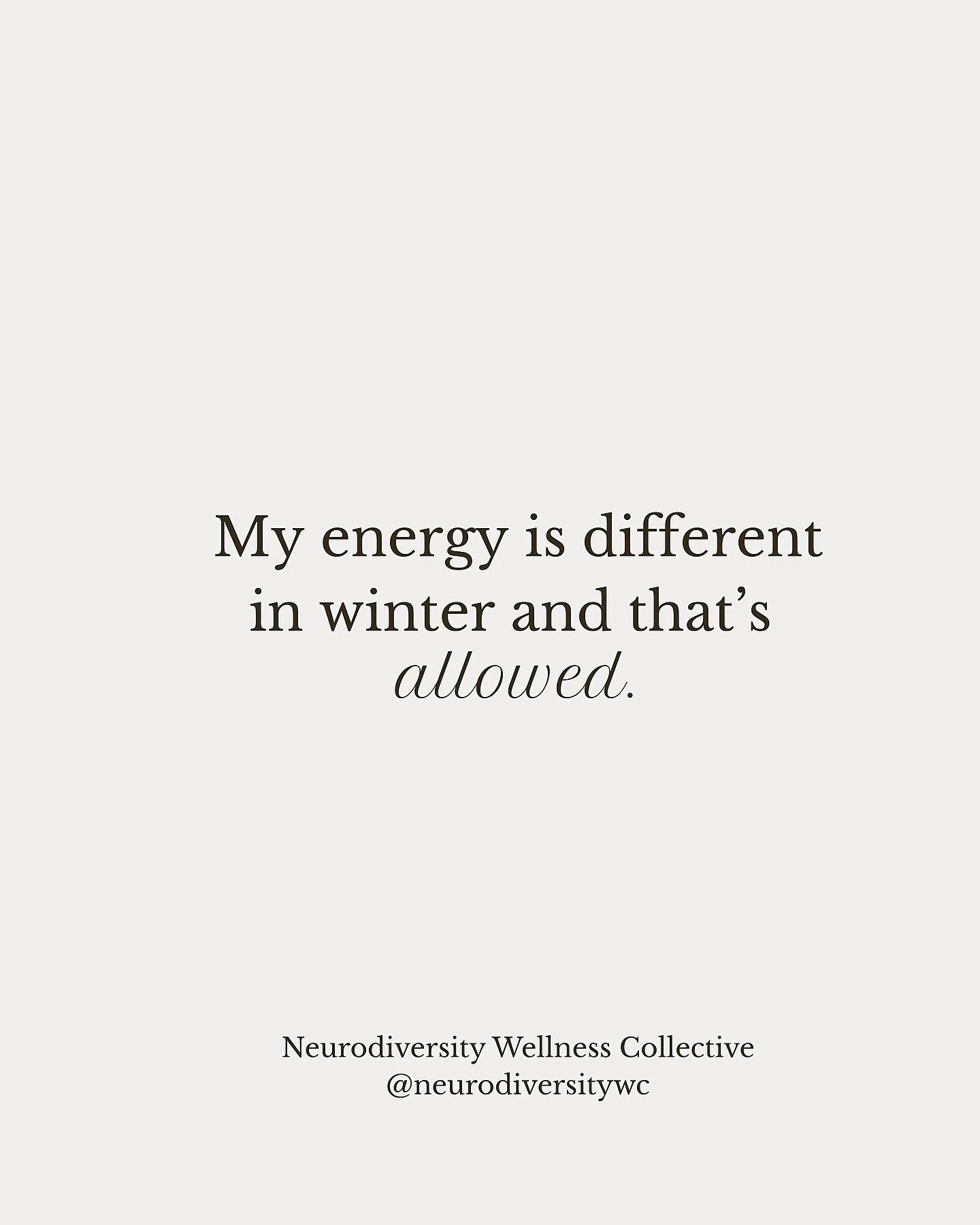 ❄️ It&rsquo;s common to feel more tired, less focused, or less motivated during the winter months. If your energy feels lower right now, that makes sense.

Here is a reminder you might need:
⟡ You don&rsquo;t have to feel productive every day. 
⟡ You