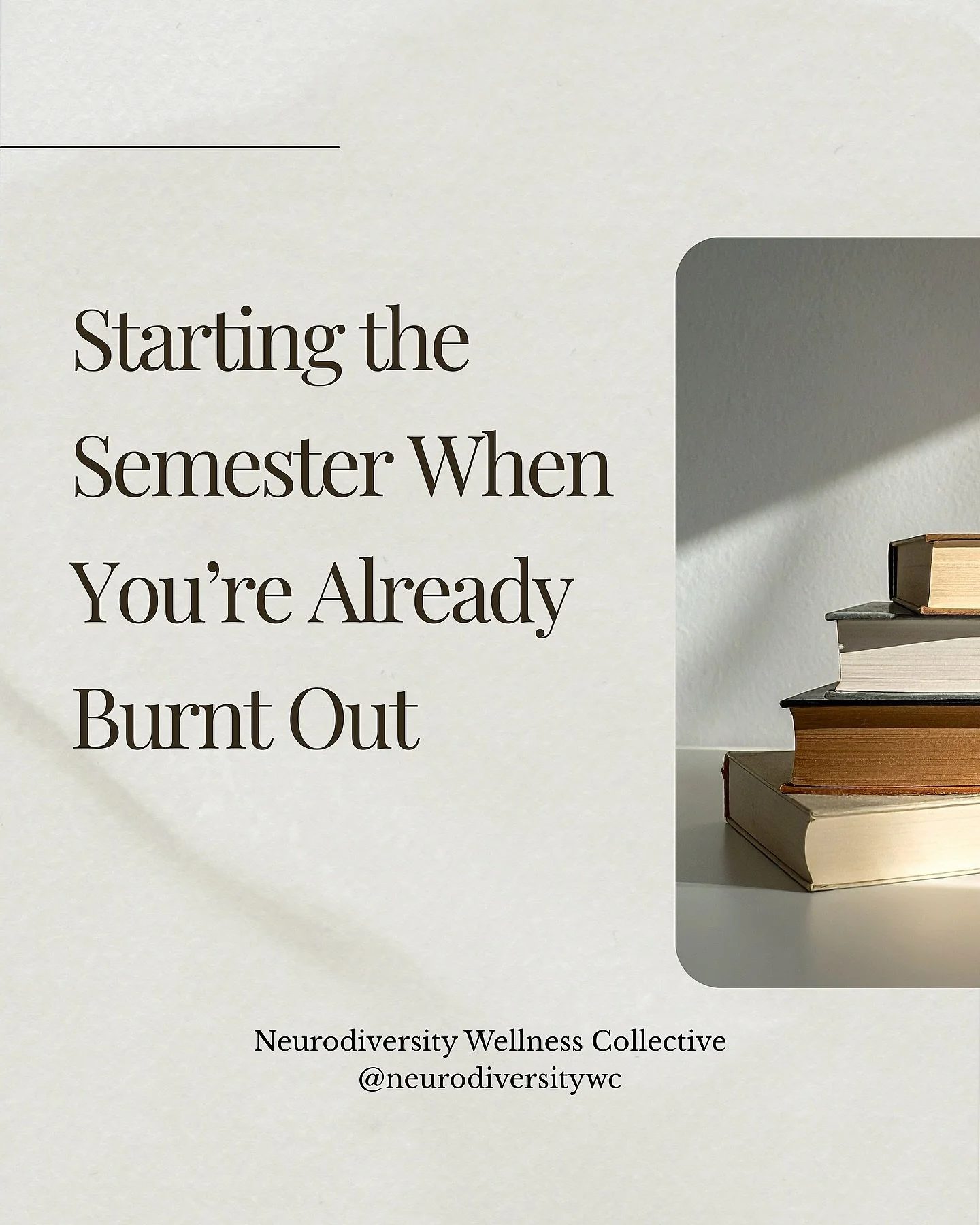 🔋Many neurodivergent students start the semester already burnt out, not because we didn&rsquo;t rest, but because rest often wasn&rsquo;t truly restorative.

📖 Academic breaks can be filled with transitions, family obligations, masking, and pressur