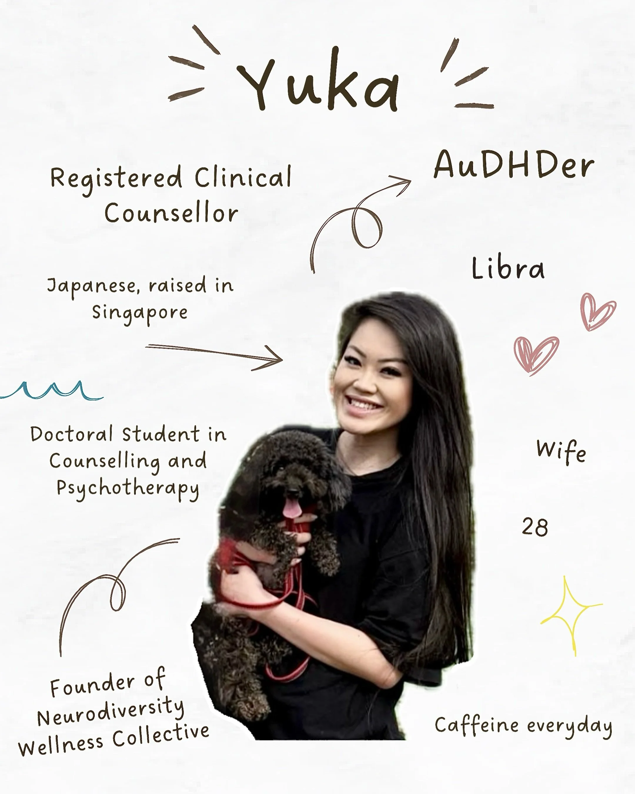 ✨ Hi, I&rsquo;m Yuka, and I&rsquo;m an AuDHD Registered Clinical Counsellor.

Sharing a little bit more about me beyond the therapy space.
