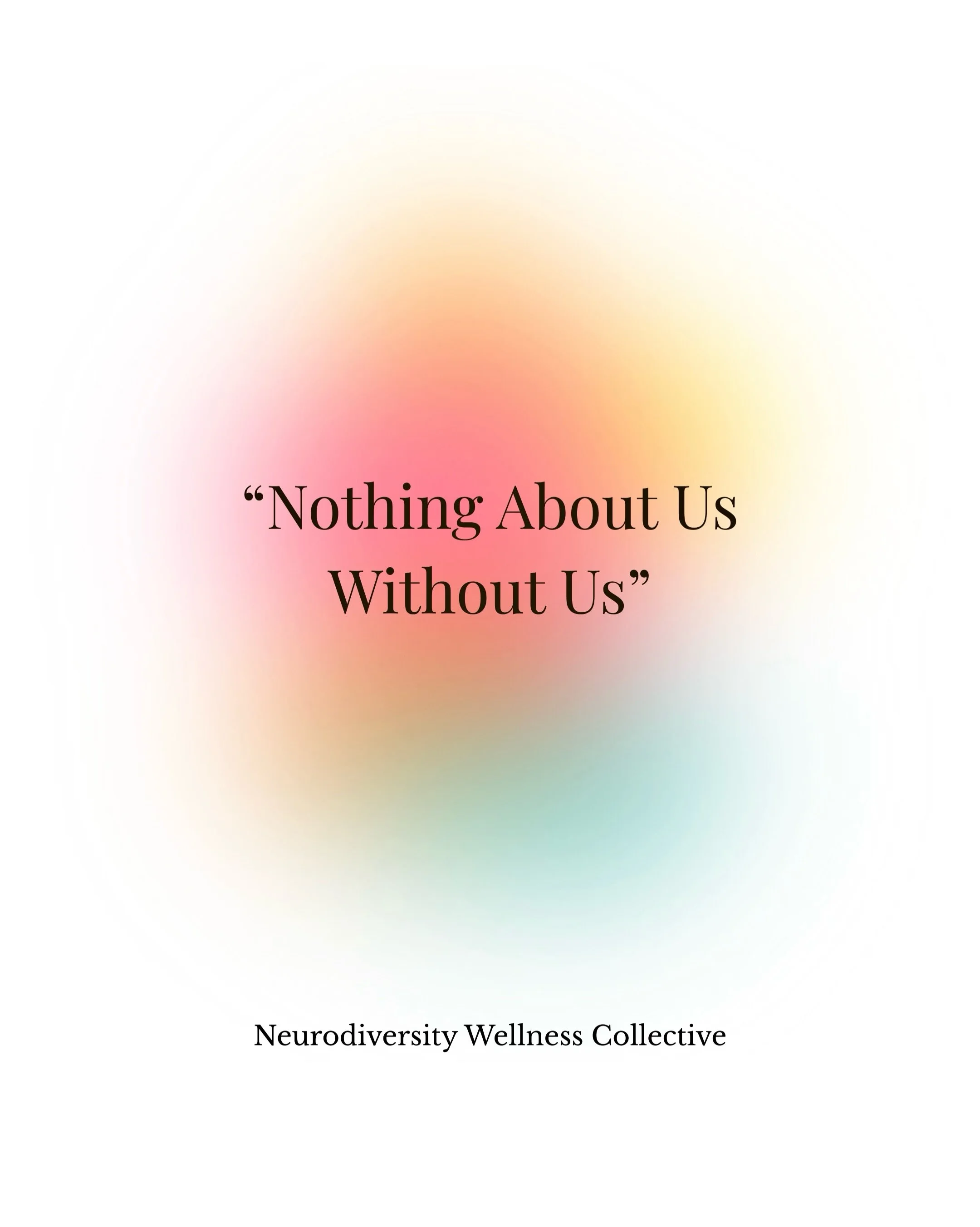 &ldquo;Nothing About Us Without Us.&rdquo;

This phrase has been a rallying cry of the disability rights movement since the 1990s, when activists including Michael Masutha and William Rowland of Disabled People South Africa brought it into the moveme