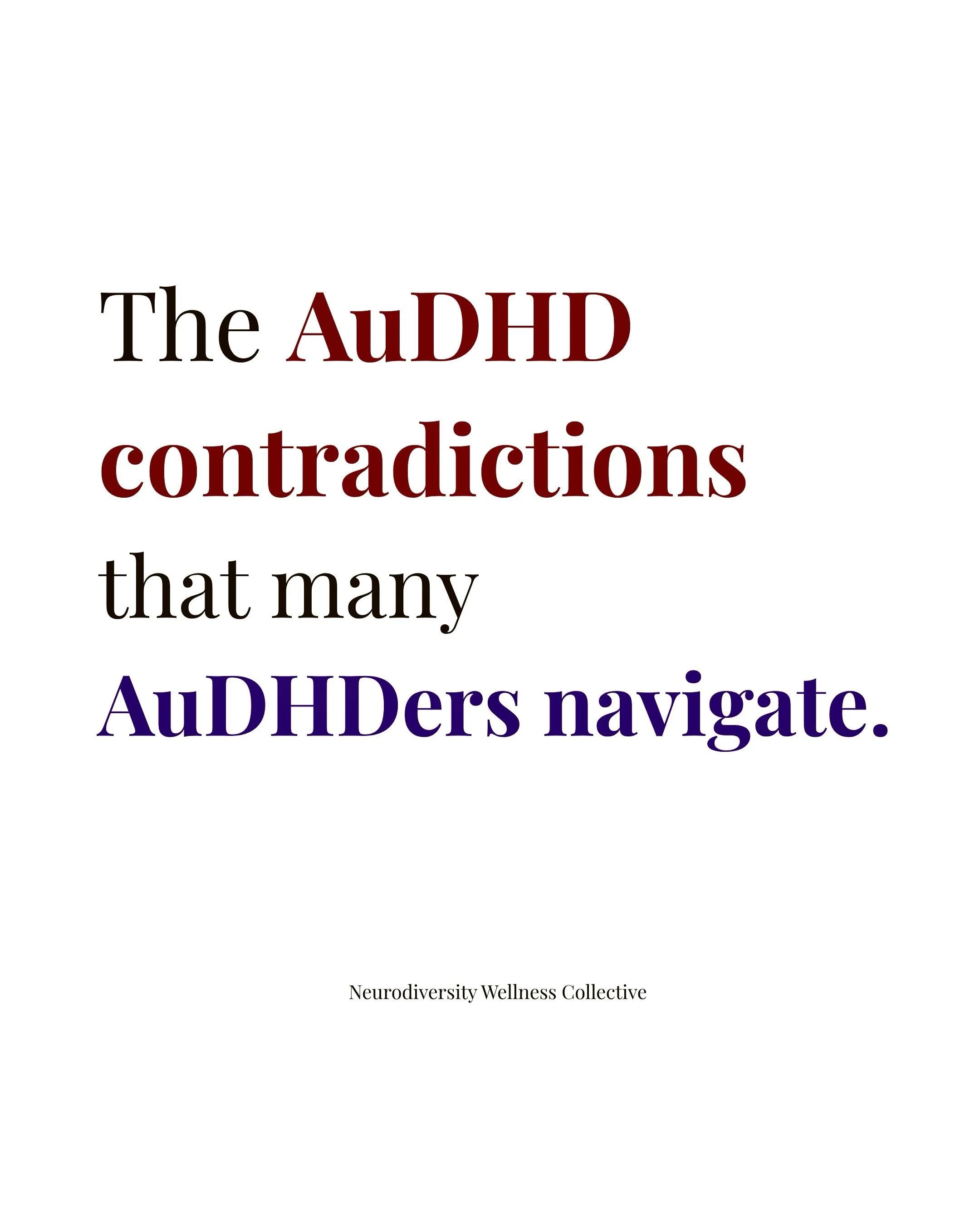 AuDHD can feel like constantly needing two opposite things at the same time.

What AuDHD contradictions do you experience ❓

#AuDHD #AuDHDer #AuDHDAdults #NeurodiversityWellnessCollective #NeurodiversityUnmasked

_______

Disclaimer: This content is 