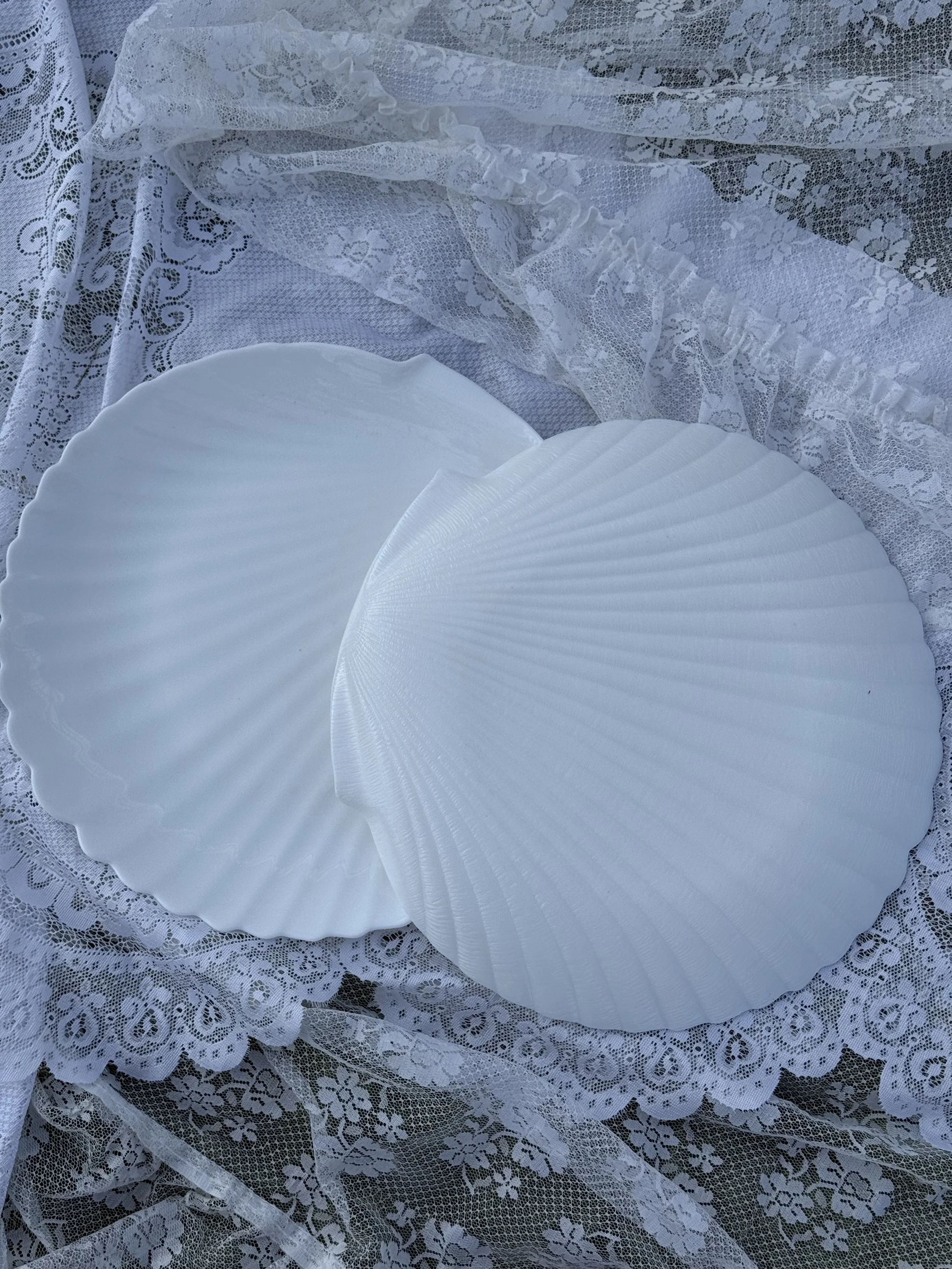 Large Vintage Clam Shell Plates