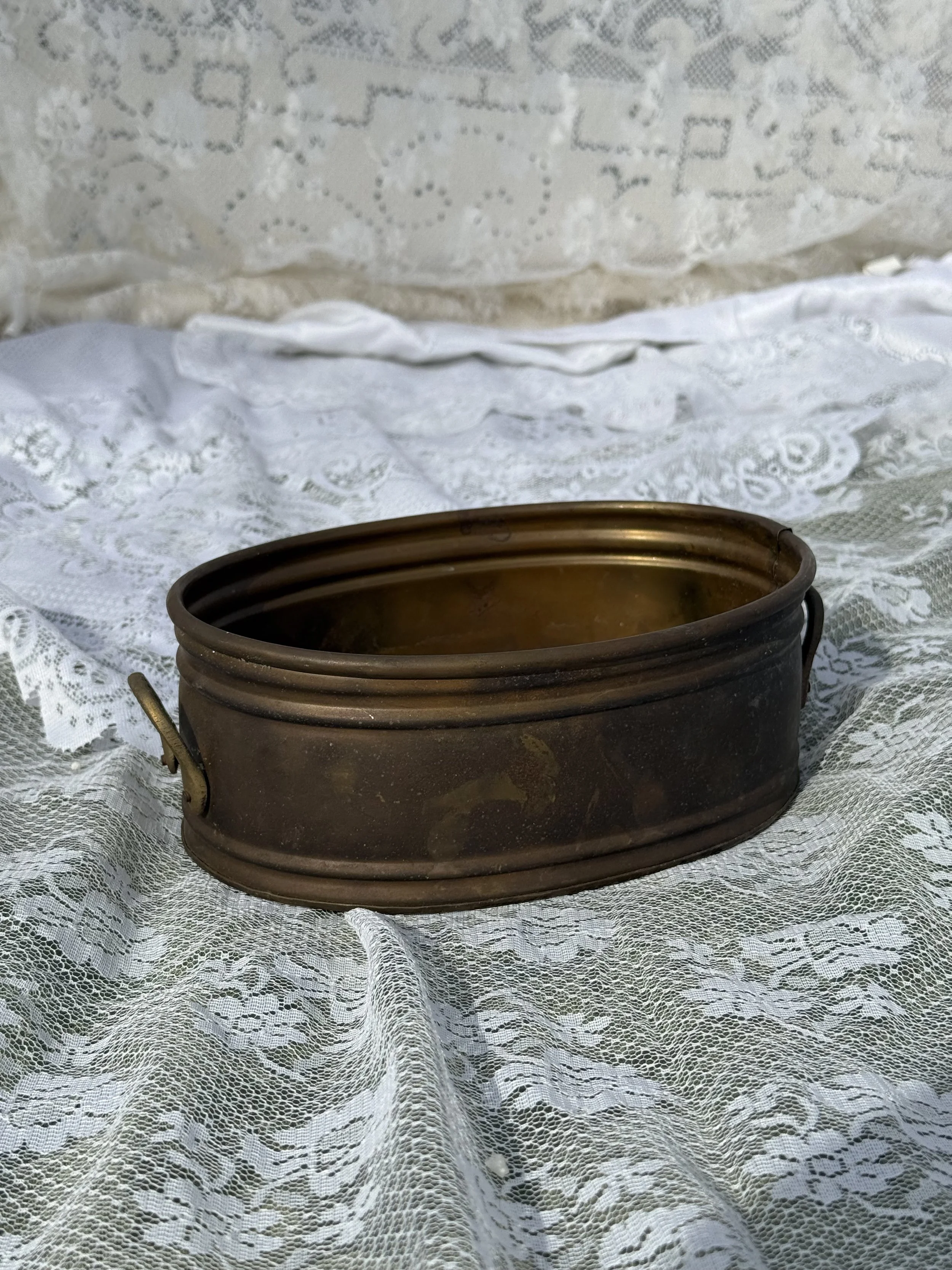 Brass Oval Planter Bowl