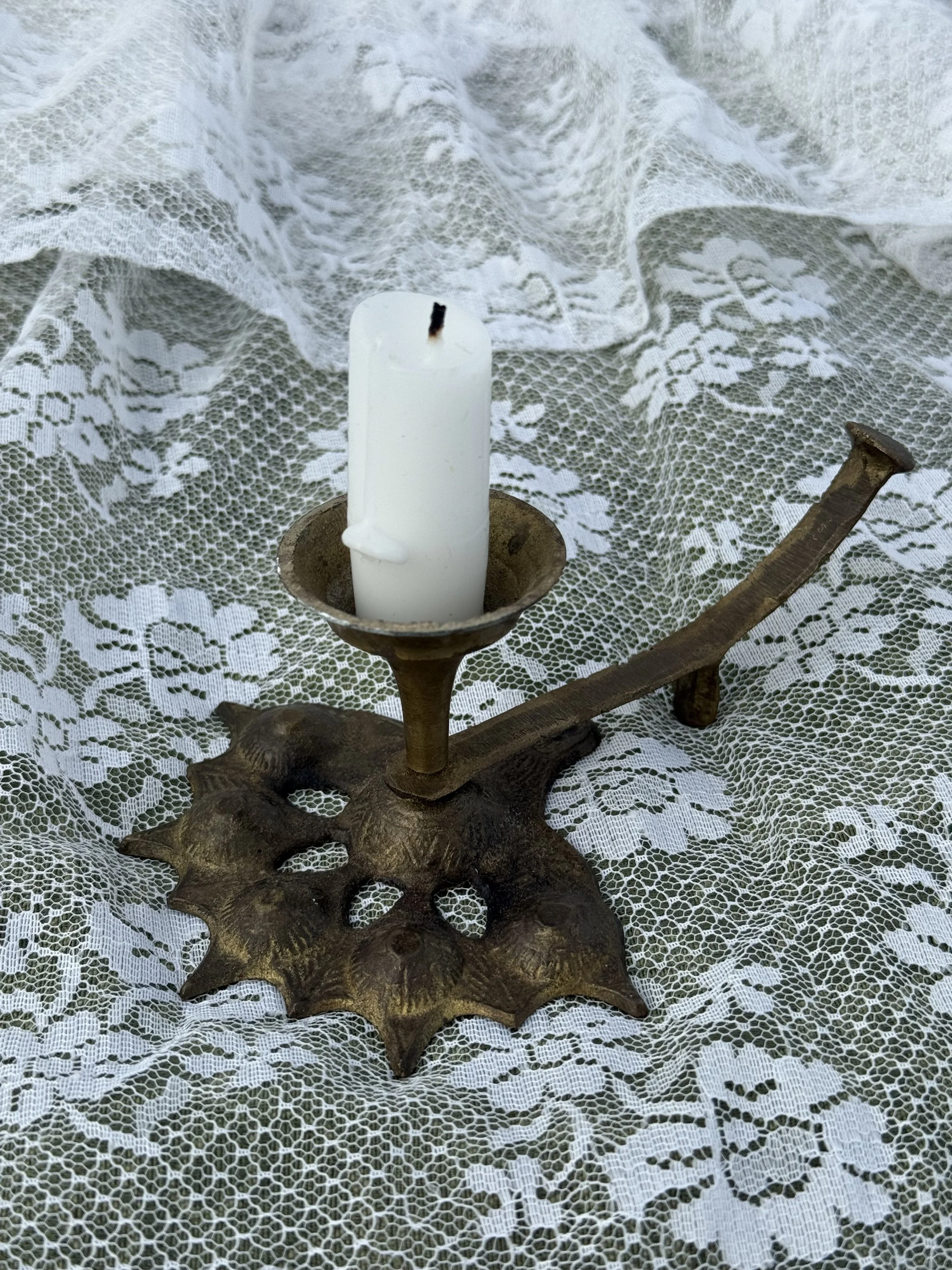Brass Leaf Candle Holder