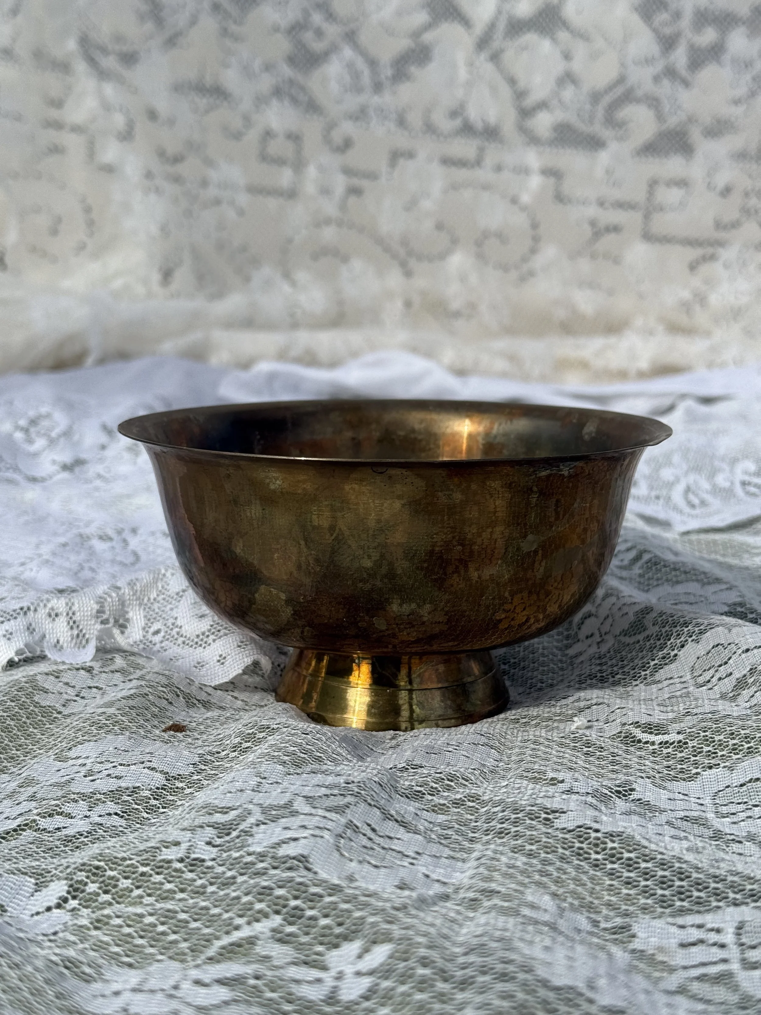 Brass Footed Bowl Planter