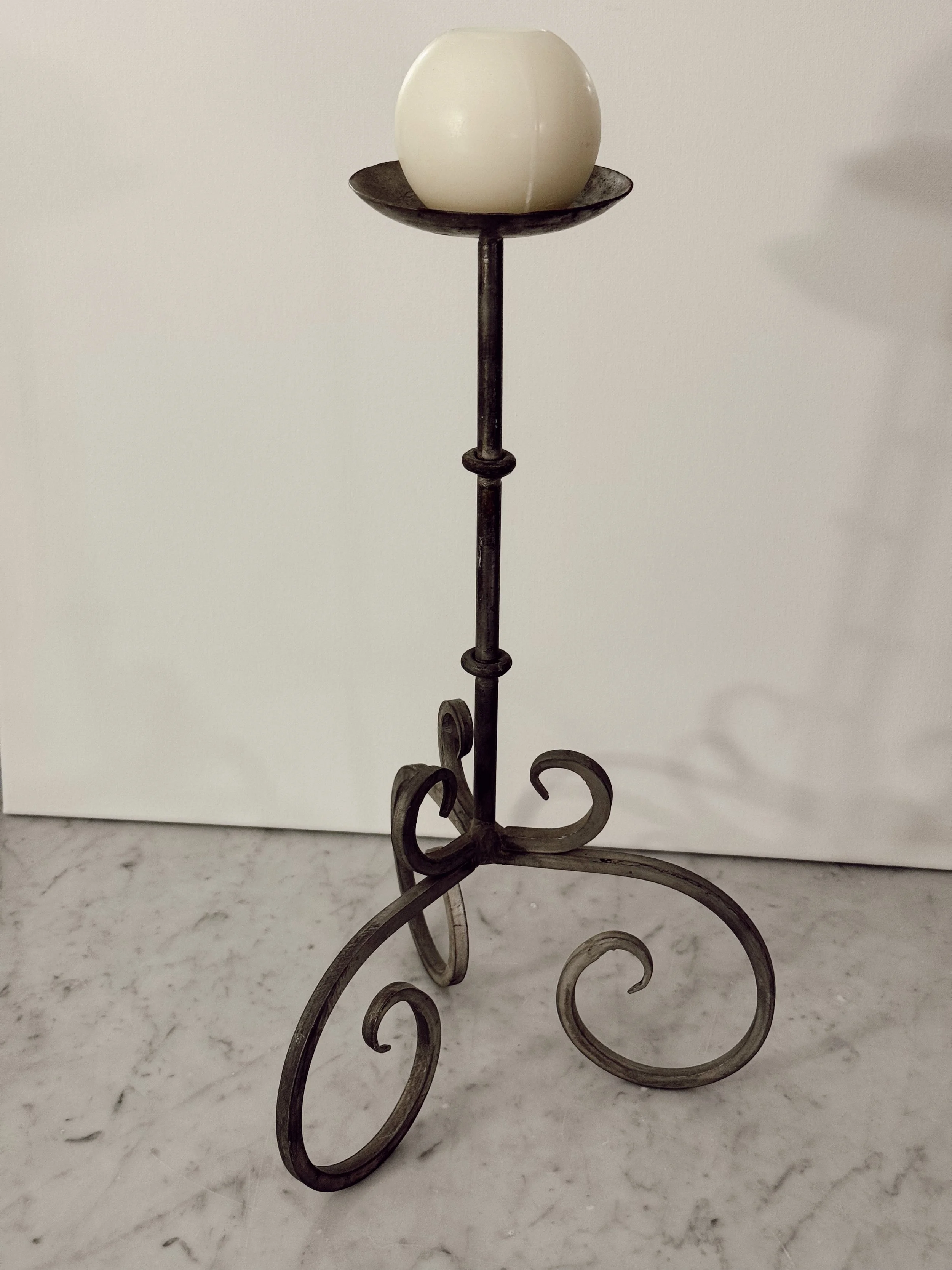 Gothic-Style Wrought Iron Candle Holder