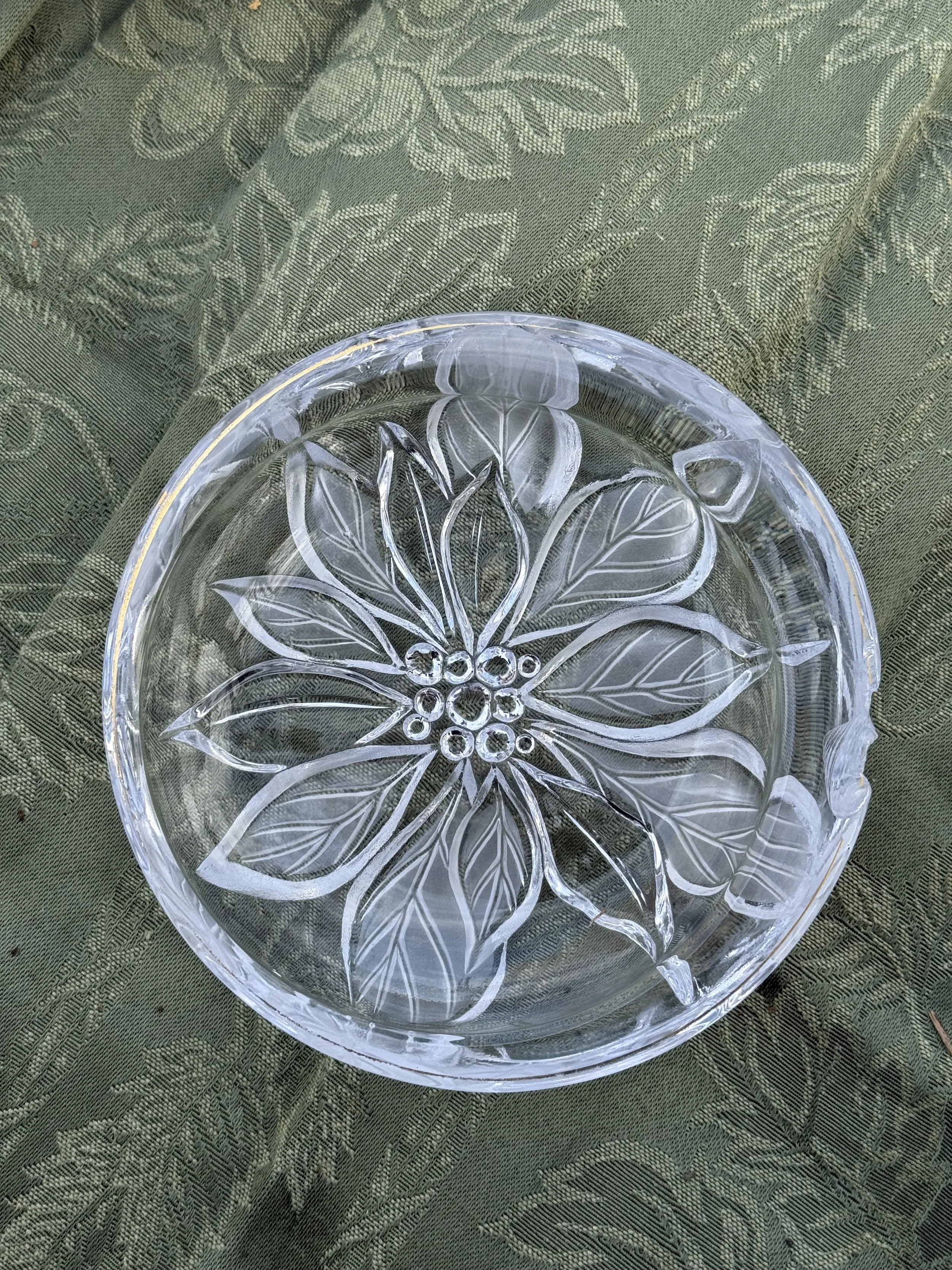 Poinsettia Glass Dish or Ashtray