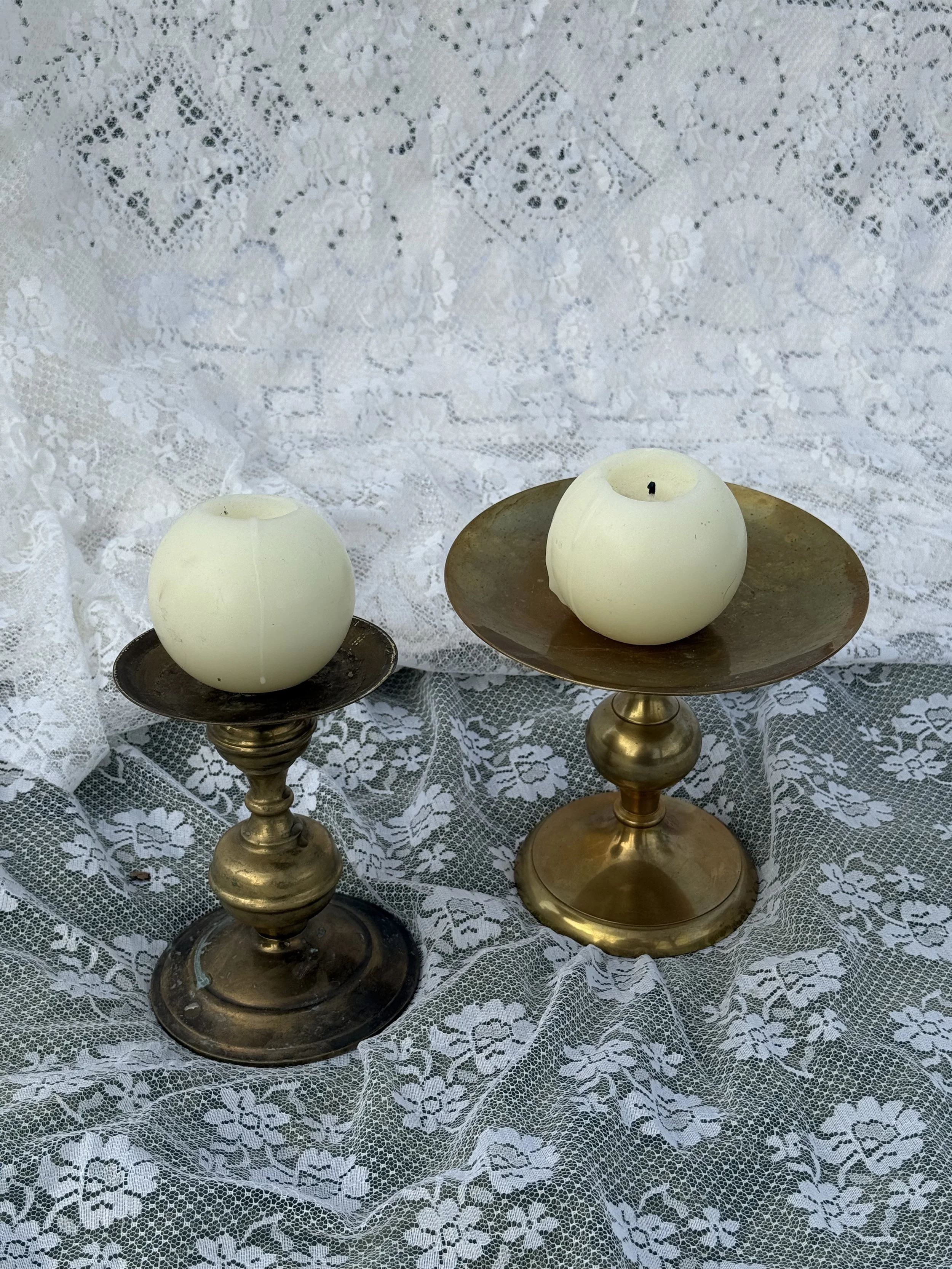 Large Brass Candle Holders