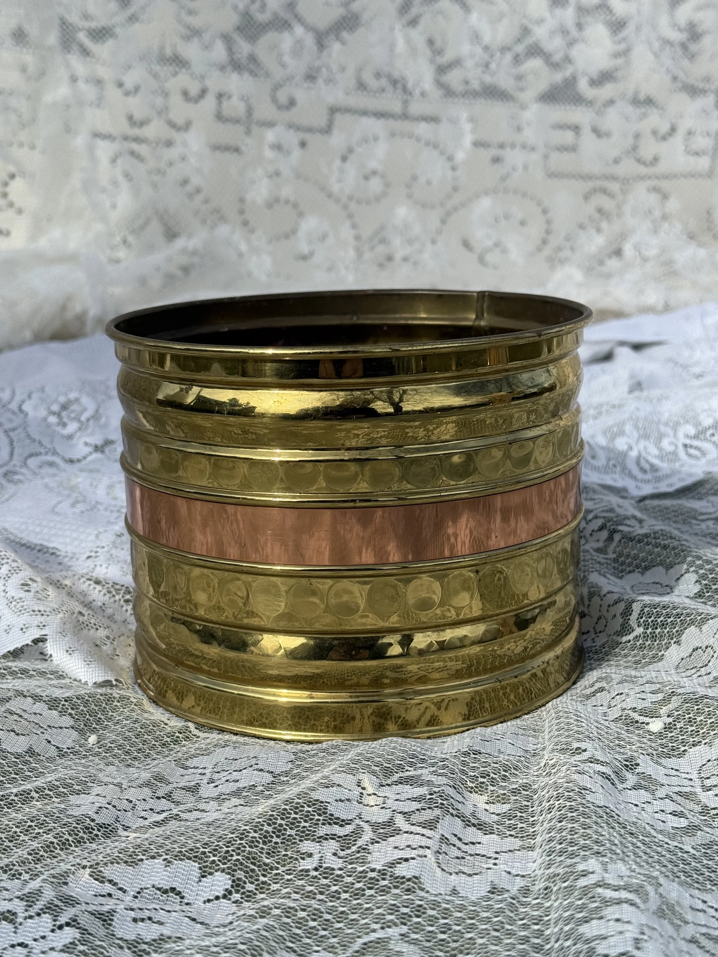 Brass and Copper Planter Pot