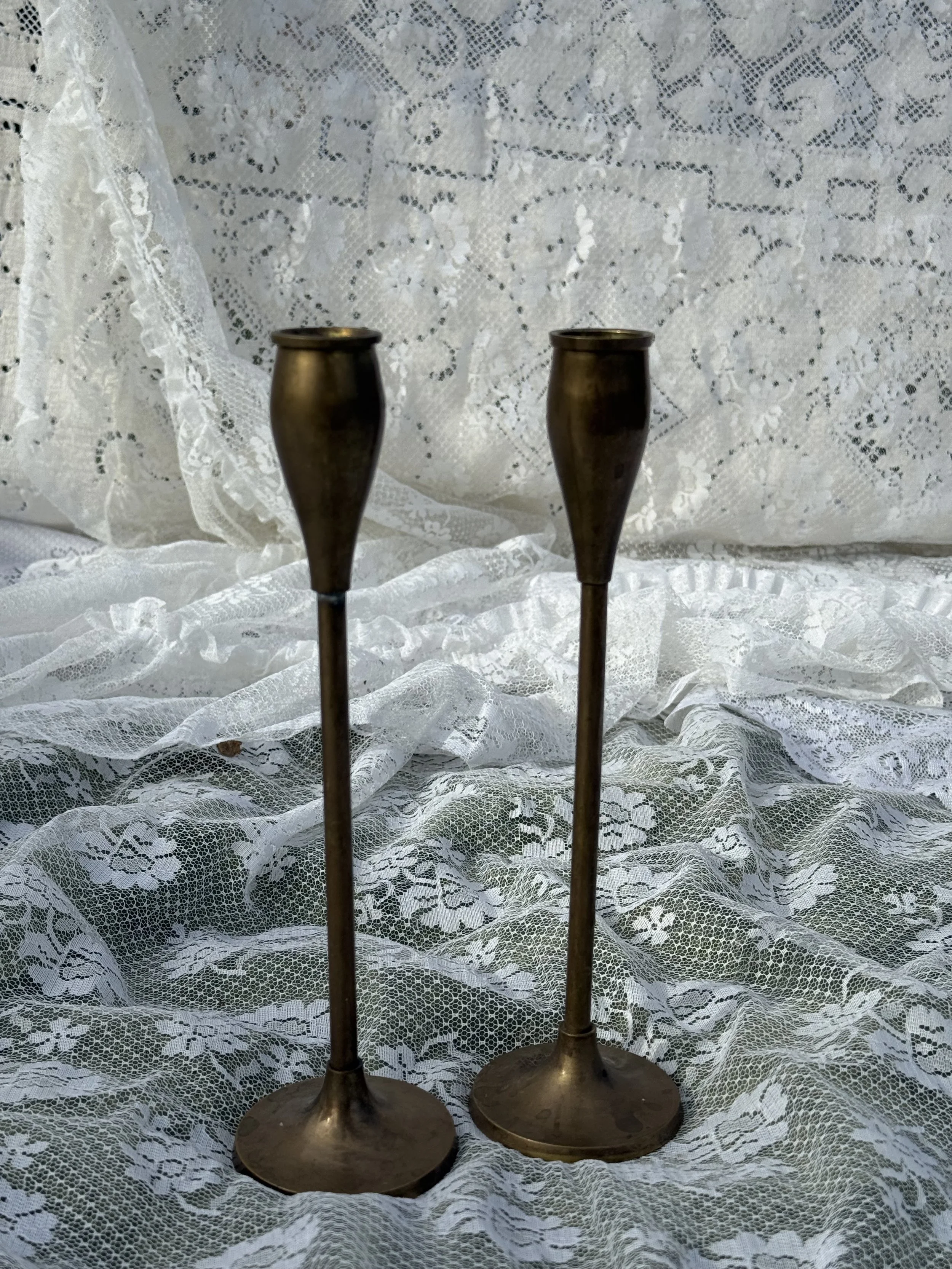 Brass Tulip Candle Holders