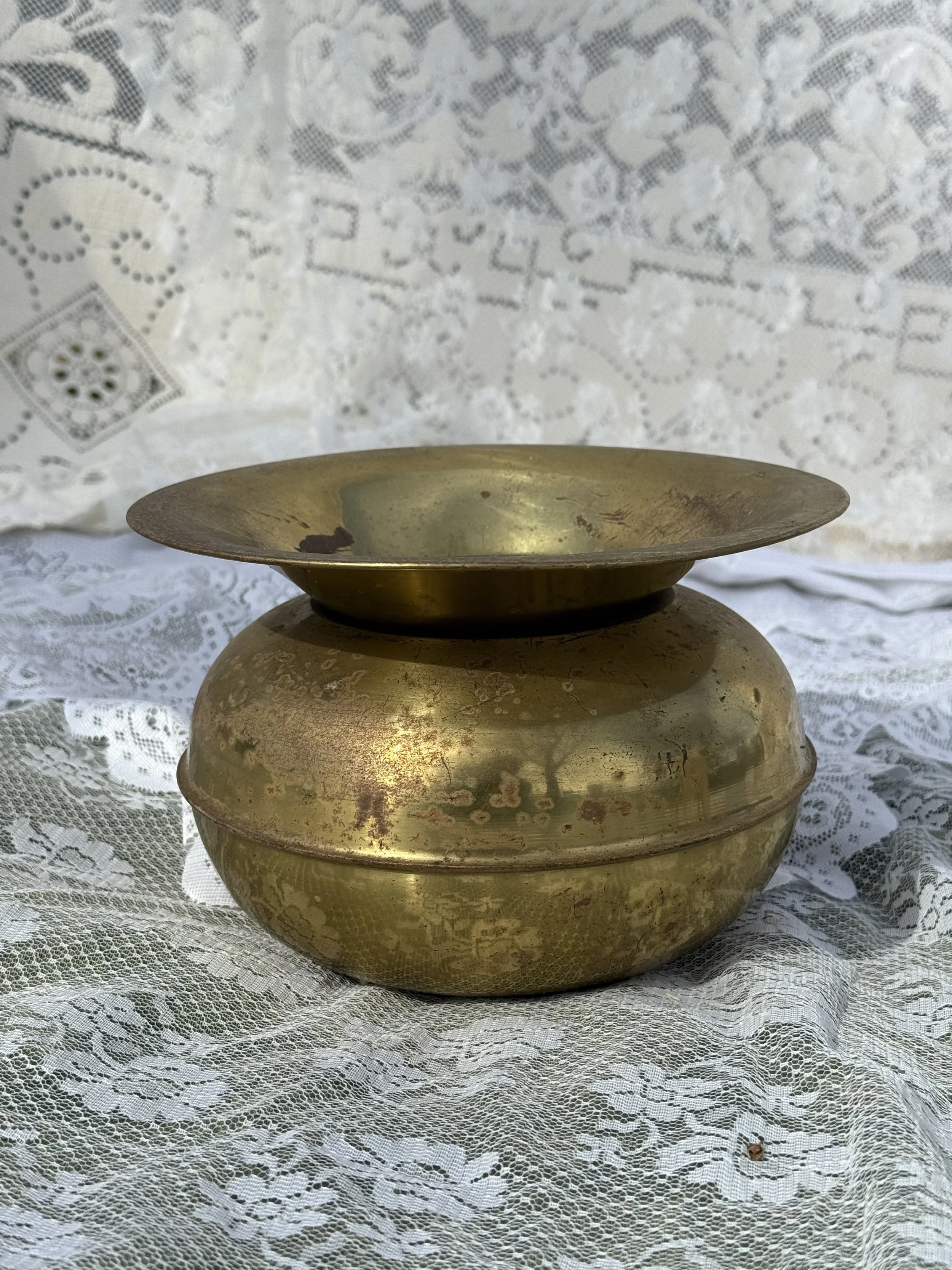 Vintage Brass Spittoon Vessel
