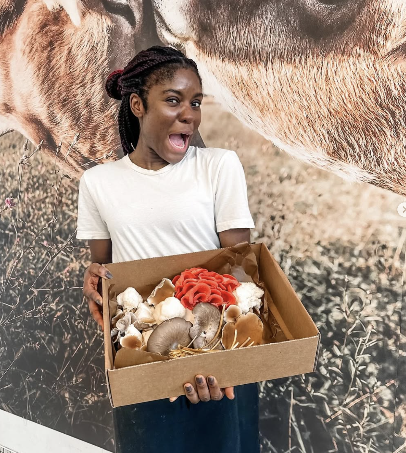 happy customer with our mushrooms