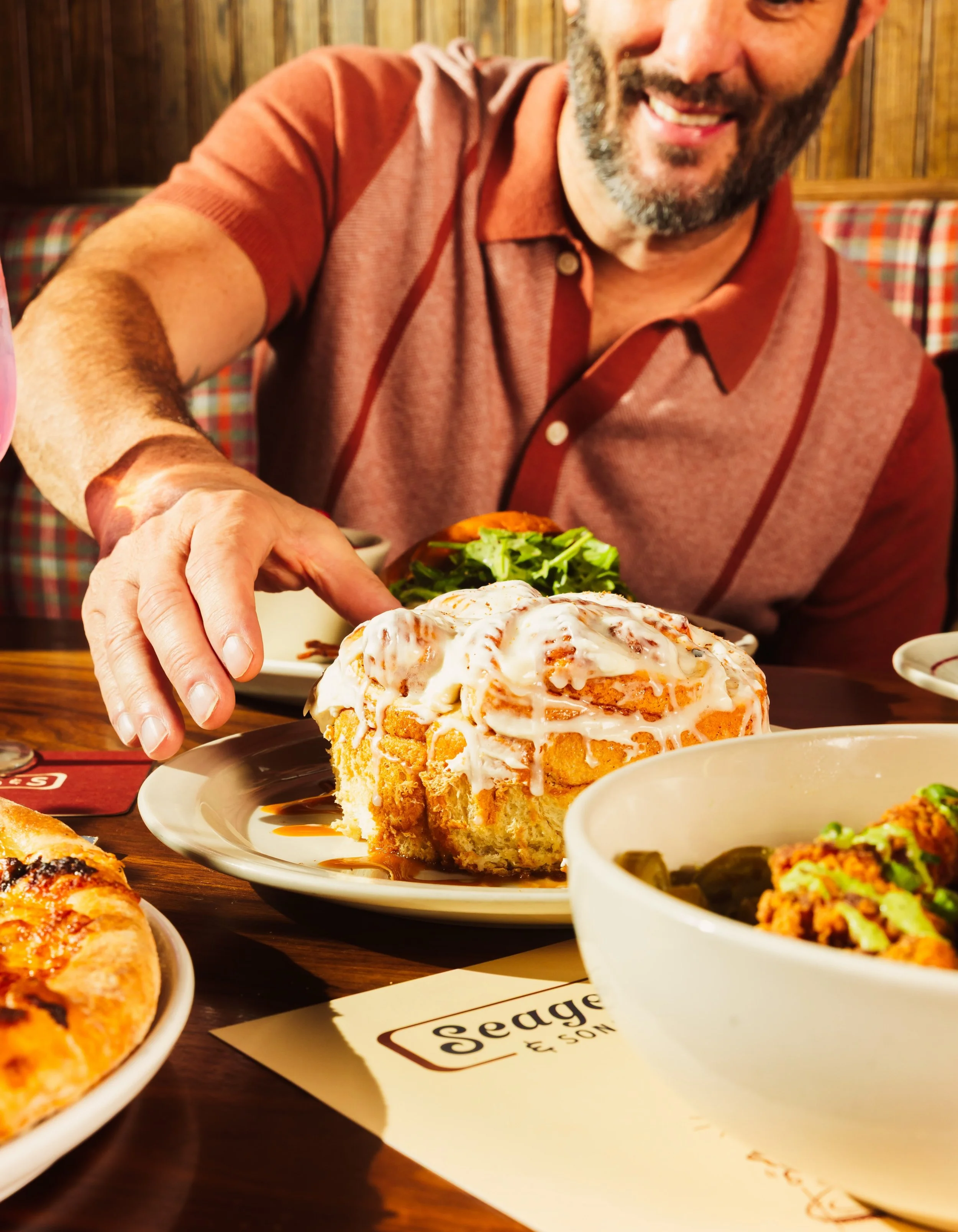 Plans for the weekend? We just made them better.

Seager &amp; Sons brunch is now served Saturdays + Sundays from 11AM&ndash;3PM.

Come hungry for Warm Pull-Apart Cinnamon Rolls, and stay for the brunch cocktails worth ordering a second round.