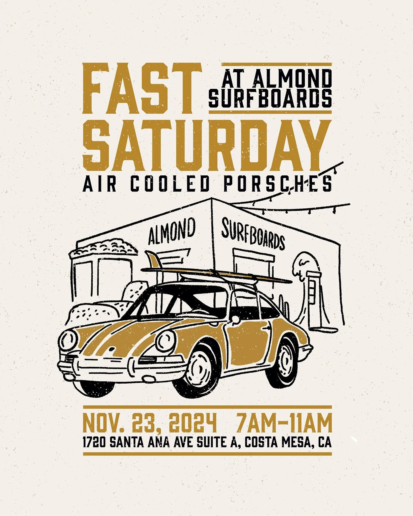 New doodle work! 🎨✍️ Fun times illustrating this vintage #porsche inspired poster for @fastsaturday and @almondsurfboards!

the events going to be rad. You should definitely swing through!

#porscheusa #illustration