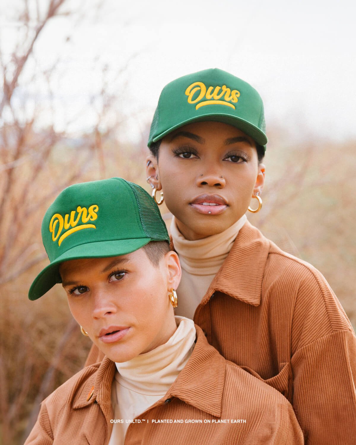 For fall, we introduced the signature cap in Forest and Gold . This iteration carried the same intentional design language as the spring release, but shifted in tone.