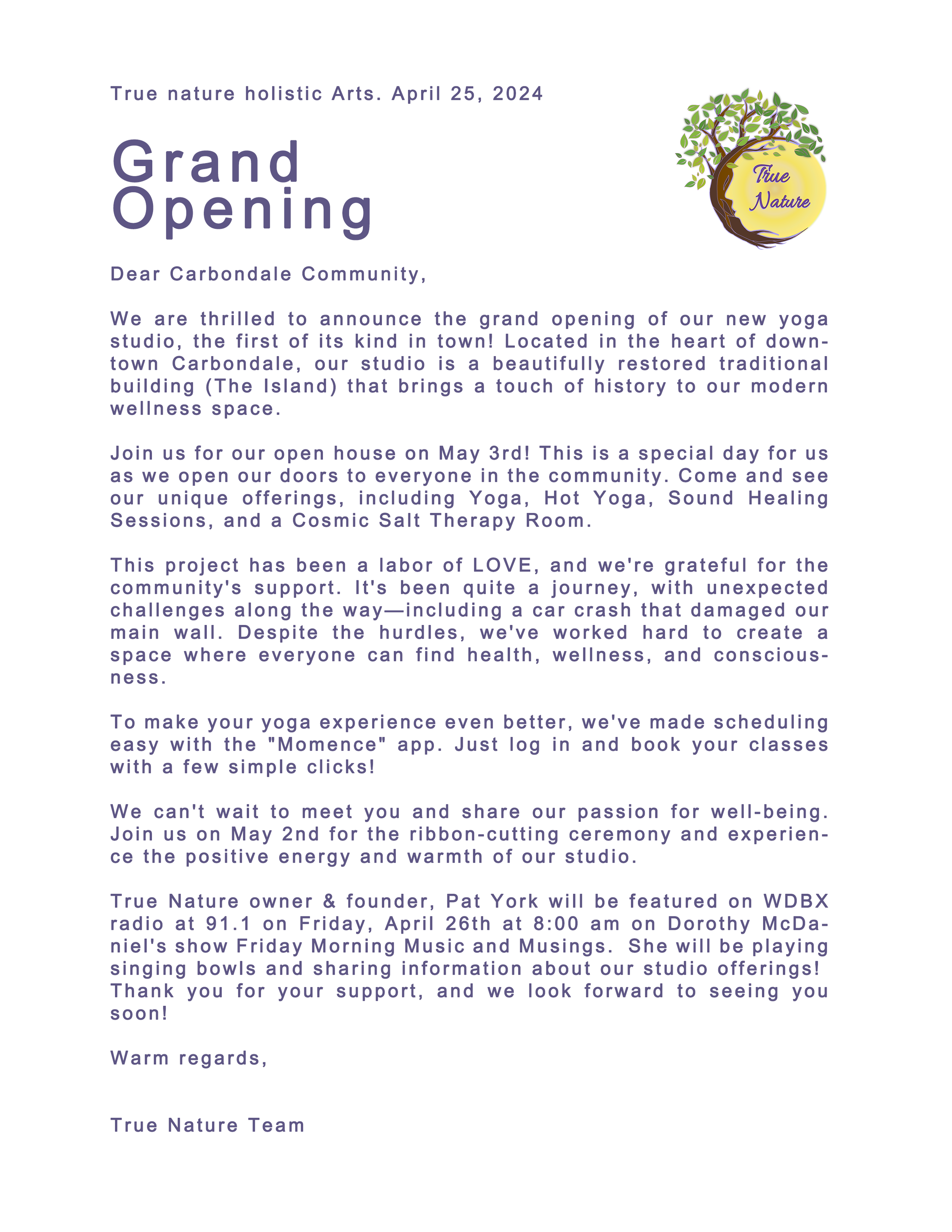 Our first newsletter in April 2024