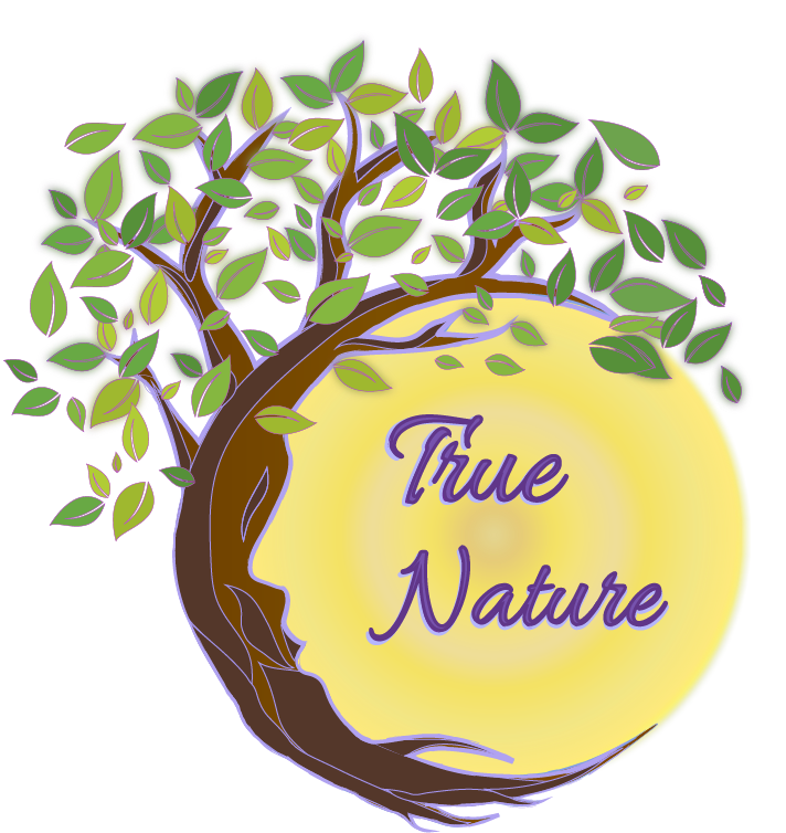 A logo featuring a tree with green leaves encircling a yellow circle with the text 'True Nature' written inside.