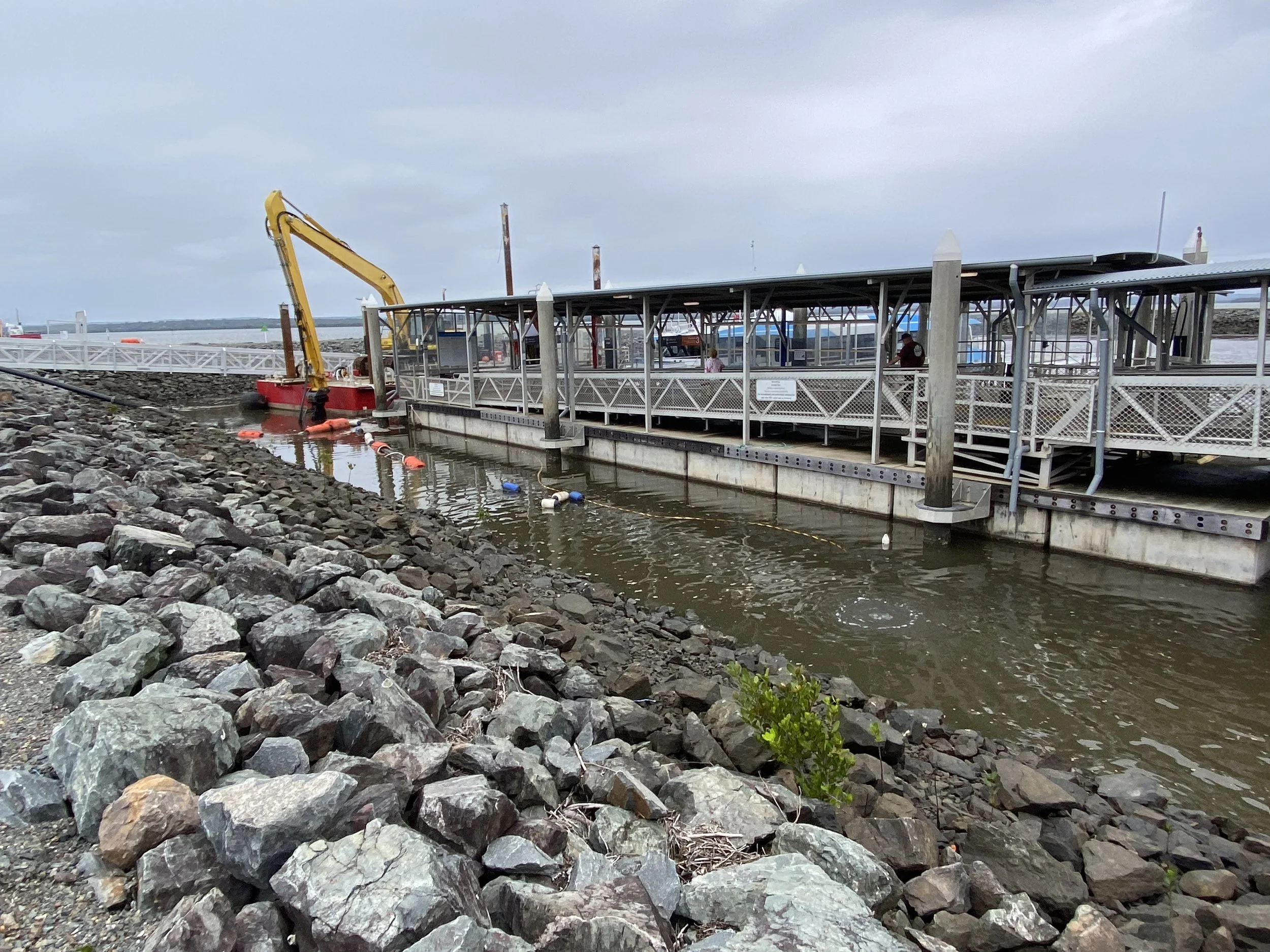 Dredging plant and the back ground.