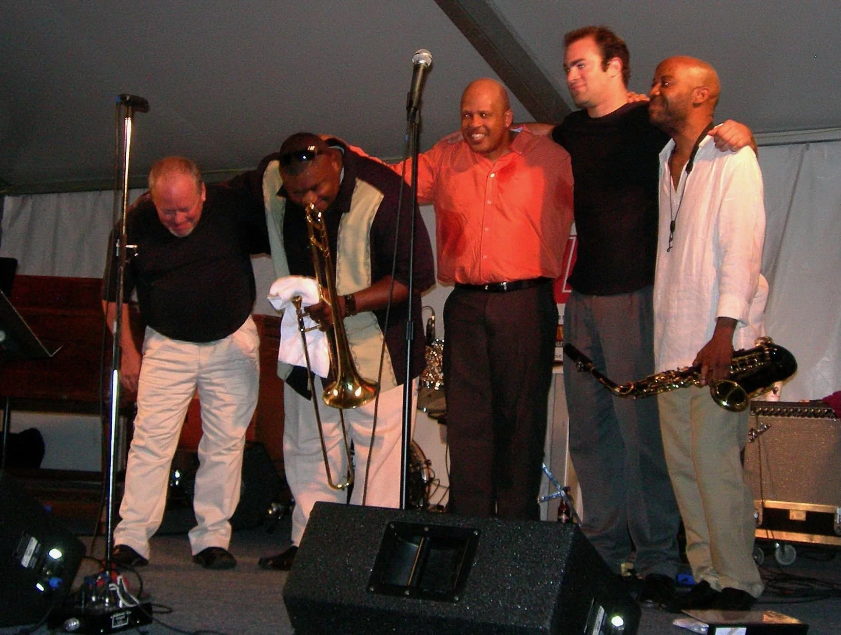 Gerry Youngman with Wycliffe Gordon, Mel Henderson, Jarod Schoenig, Grey Mayfield at Rochester International Jazz Festival, Rochester, NY