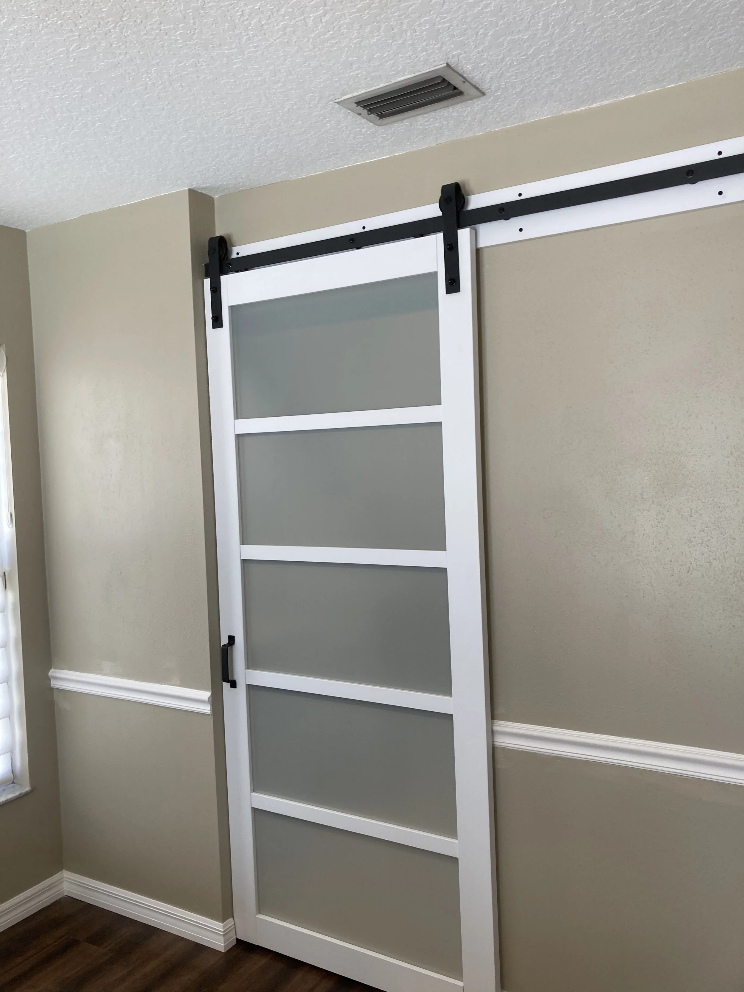 
Installed barn door in bathroom remodel in Bradenton, FL
