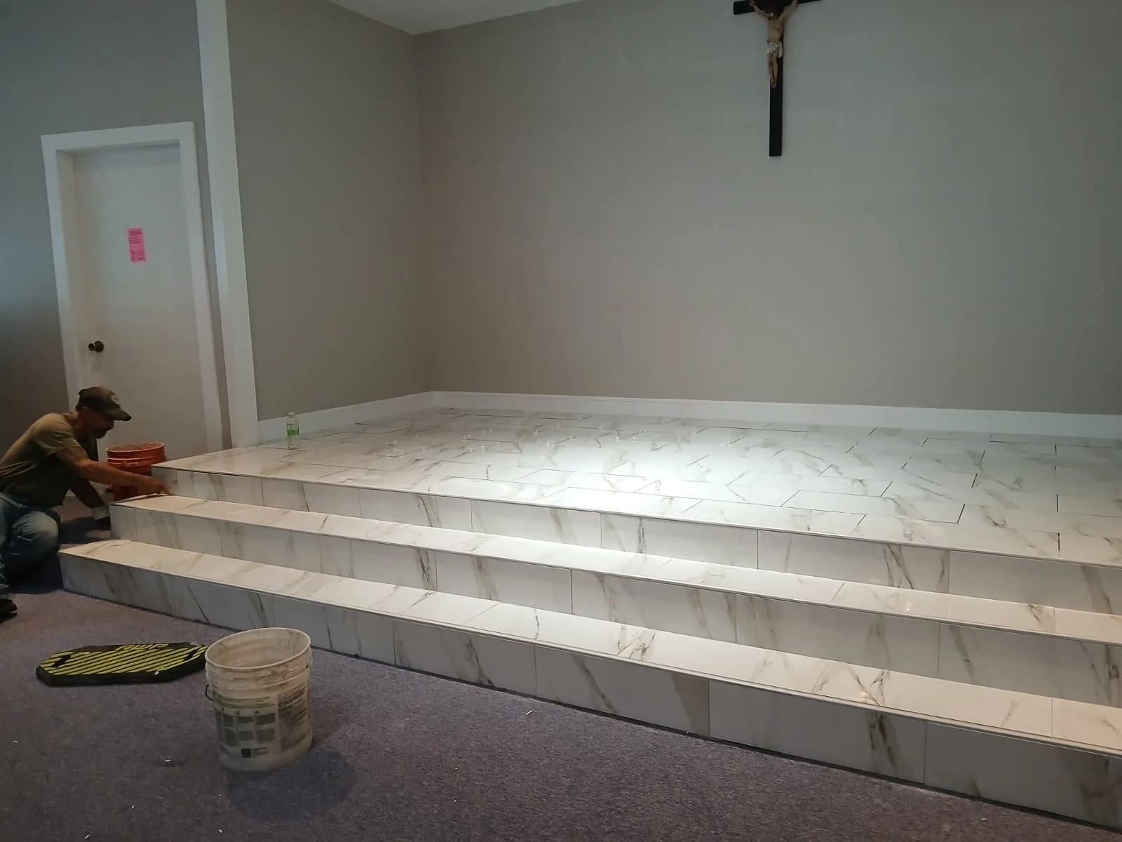 Built and tiled raised platform for the Altar Our Lady of Fatima Catholic Church in Dade City, FL