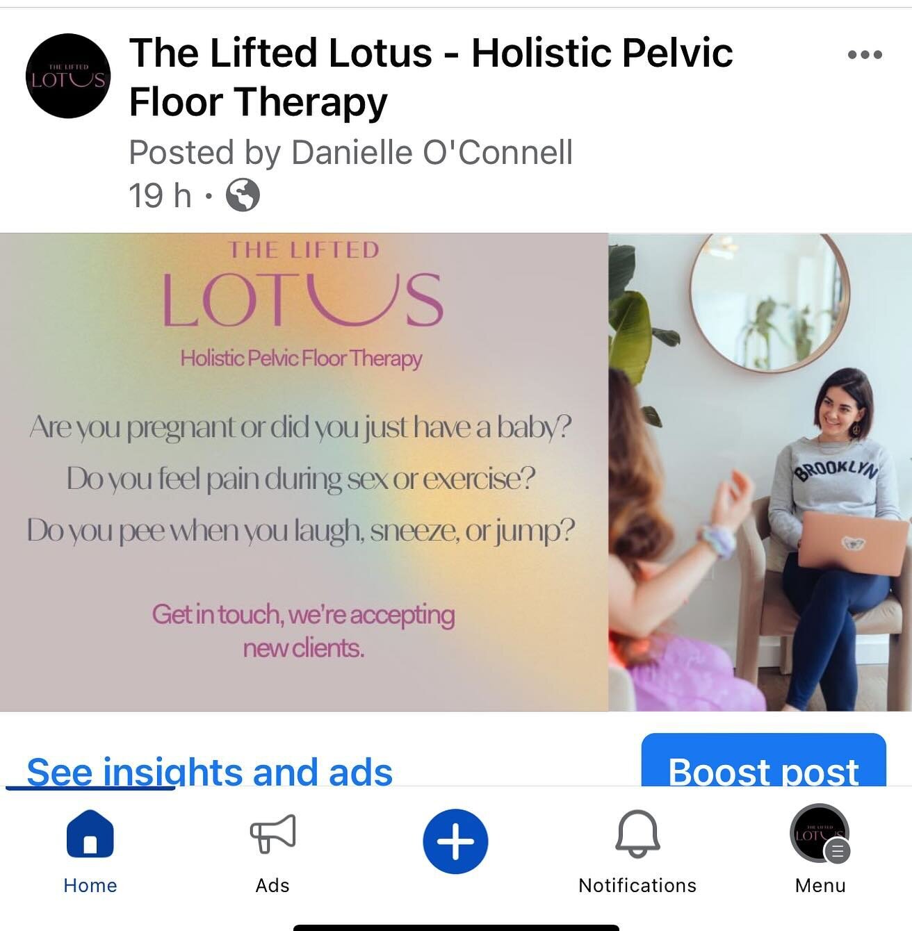 Thanks so much @danielle_oco, The Lifted Lotus now has a @facebook page! Small wins! 🪷🎉

#pelvicfloortherapy #pelvichealthadvocacy #shoutitfromtherooftops #selfcare #pregnancycare #postpartumcare #maternalcare #spreadtheword #smallbusinessowner #wo