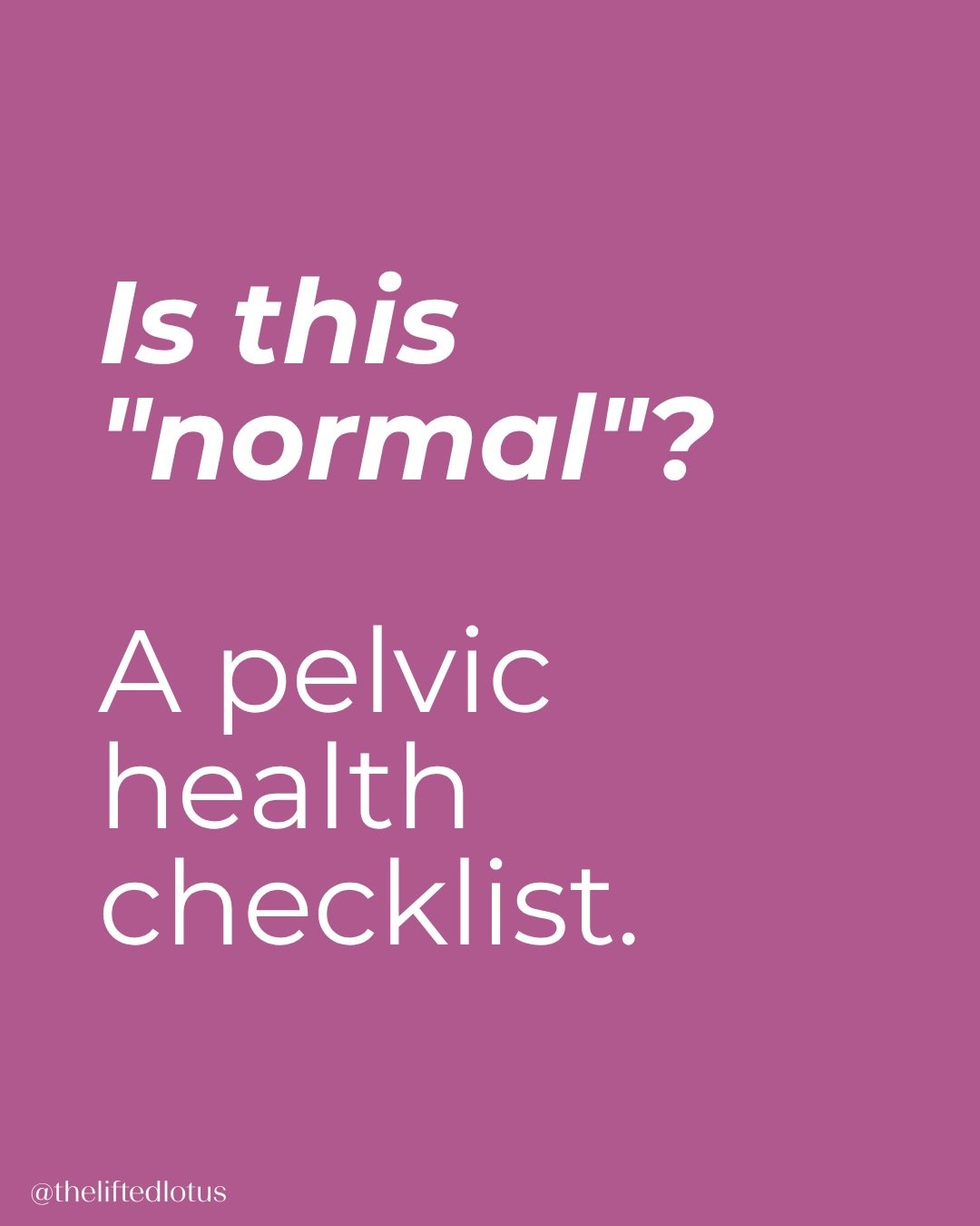 If you scrolled through this and thought &ldquo;wait, that happens to me&rdquo; more than once&hellip;&hellip;..maybe take this as your sign. 

Your body isn&rsquo;t broken, but it might be asking (persistently) for help. Pelvic floor therapy can add