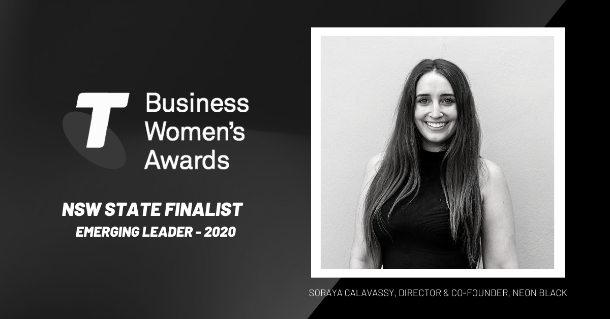 Neon Black Co-founder, Soraya Calavassy Named As Telstra Business Women’s Awards Finalist