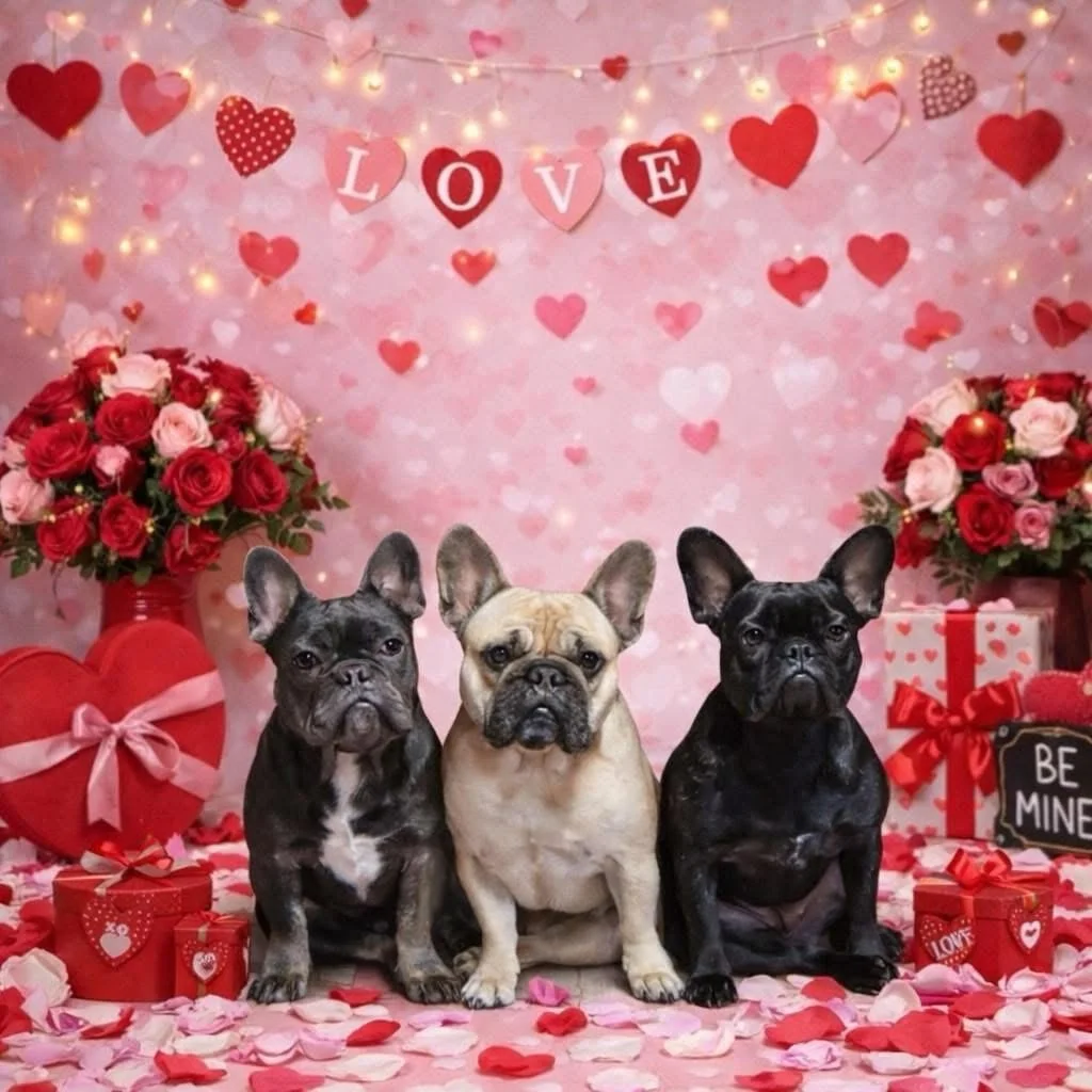 Things that make my day&hellip;&hellip;Valentine&rsquo;s Day pics of these past pup certainly rise to the top!  #drewdogs #frenchielife #vday #valentines