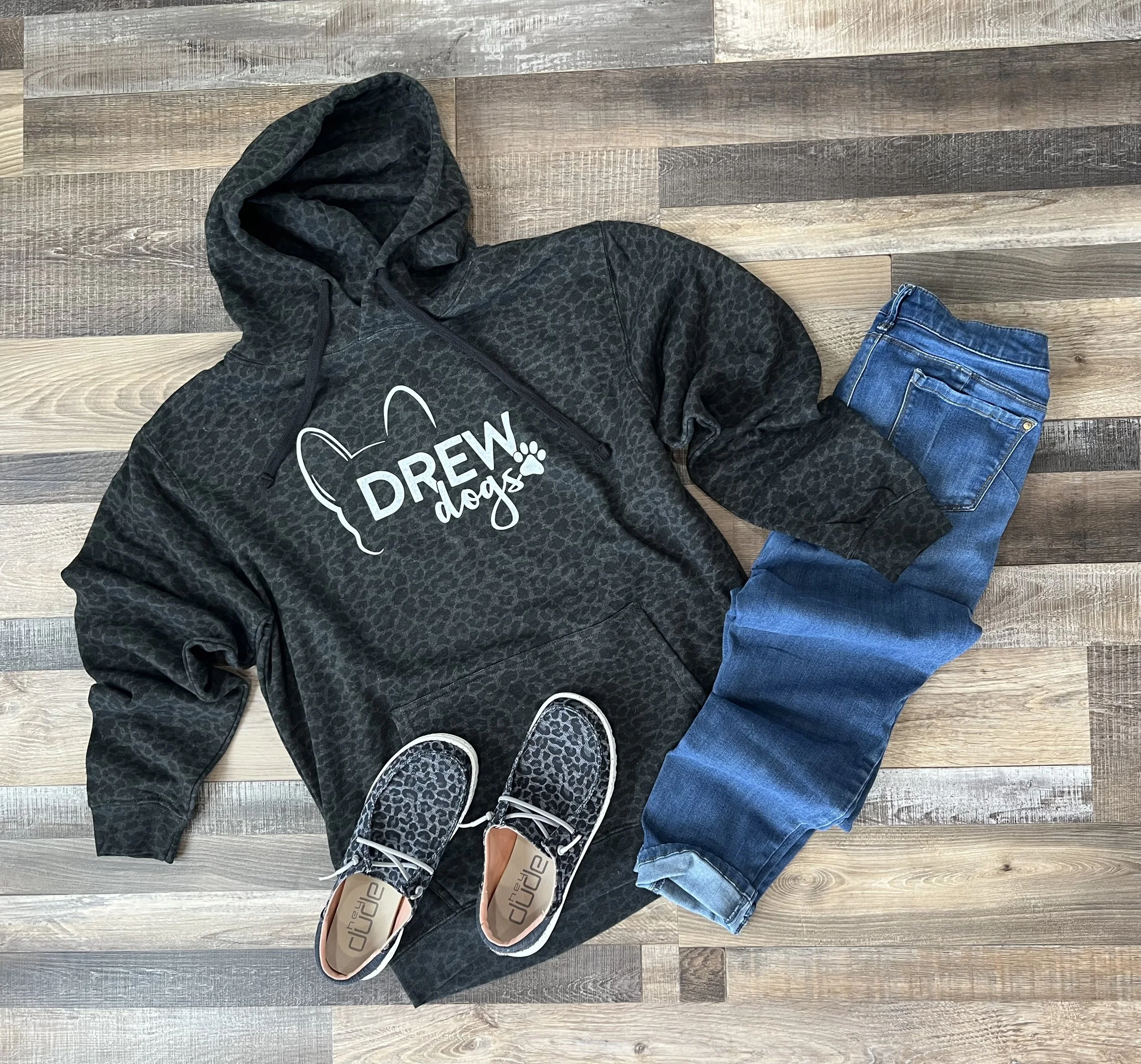 Drew Dogs Black Leopard Hoodie