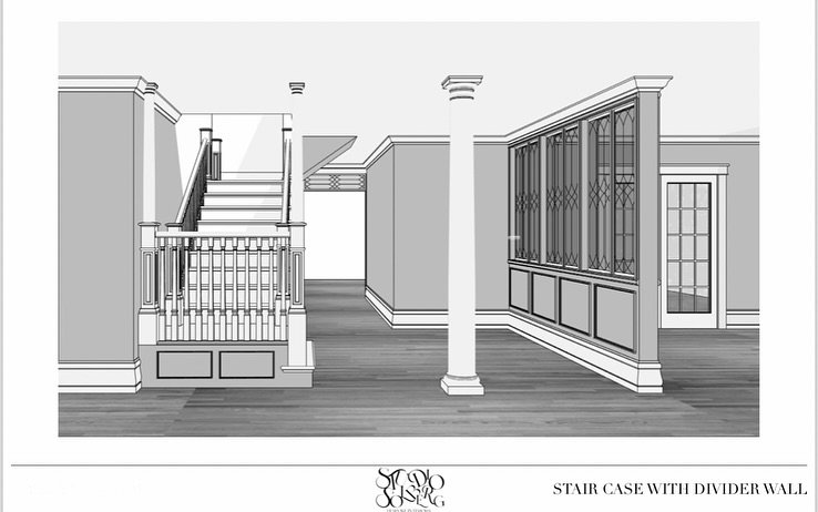 In the drafting, drawing and 3D modeling stage for this special four square remodel in Everett. Unfortunately the original staircase has to be relocated due to a not very functional space plan but we&rsquo;re pulling in all the stops detail wise to m
