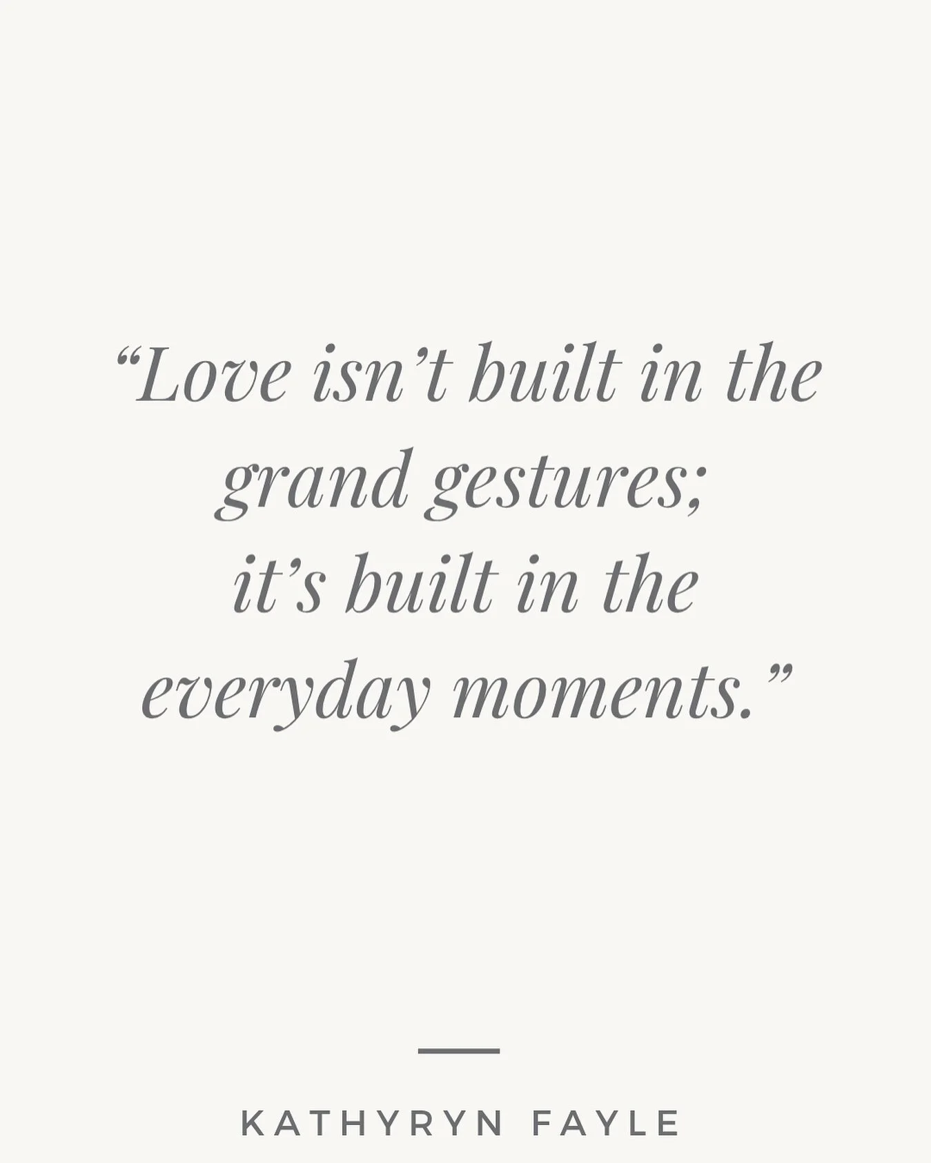We all love a fun date night or a getaway, but let&rsquo;s be honest&mdash;those aren&rsquo;t the glue that holds a relationship together. 💕 

What really matters are the little, ordinary habits: a quick &ldquo;thinking of you&rdquo; text, sharing a