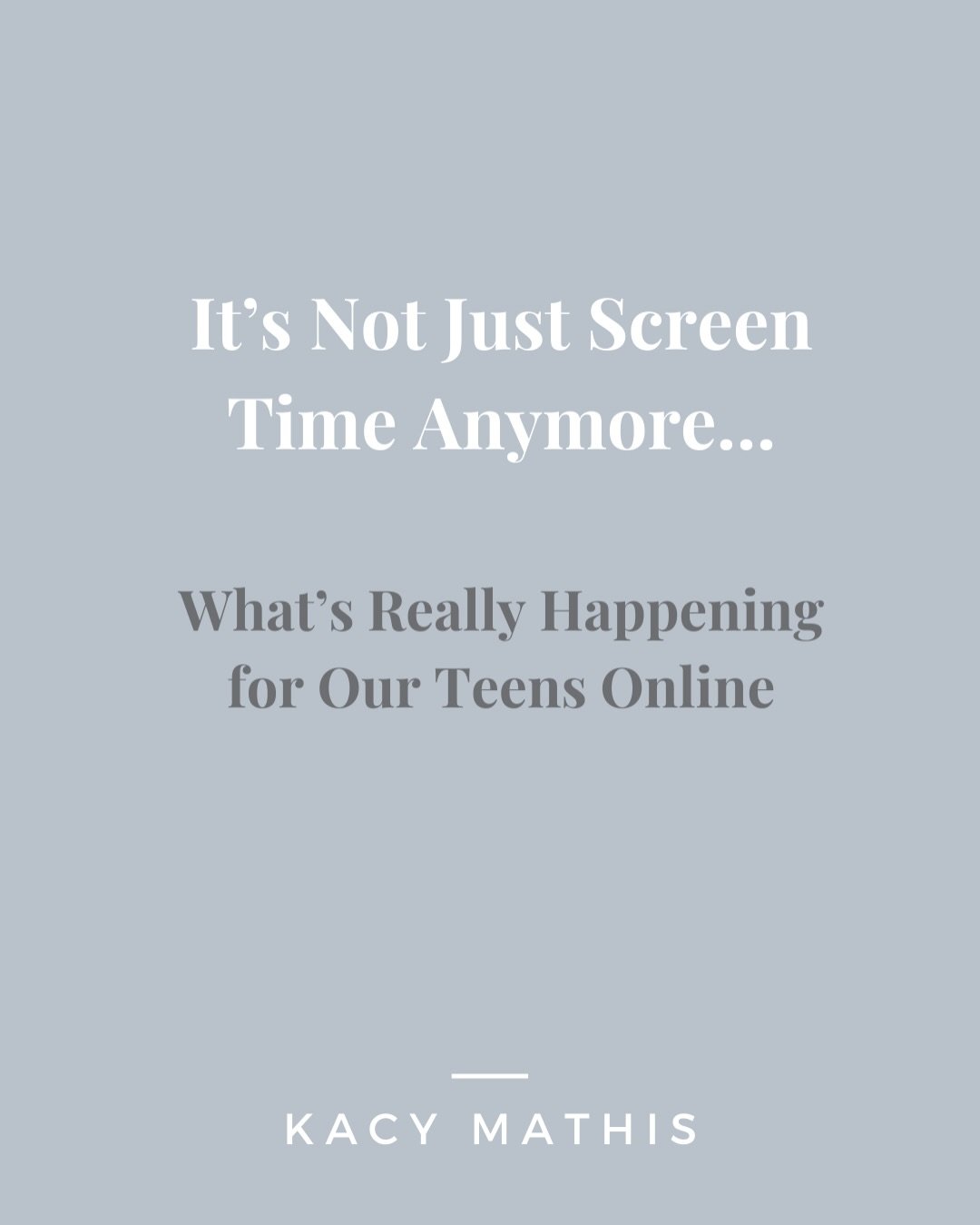 Our teens are growing up in a world we never had to navigate and the online pressure hits fast, loud, and nonstop. 

If you&rsquo;ve wondered whether it&rsquo;s &ldquo;just screen time&rdquo; or something deeper, you&rsquo;re not alone. So many paren