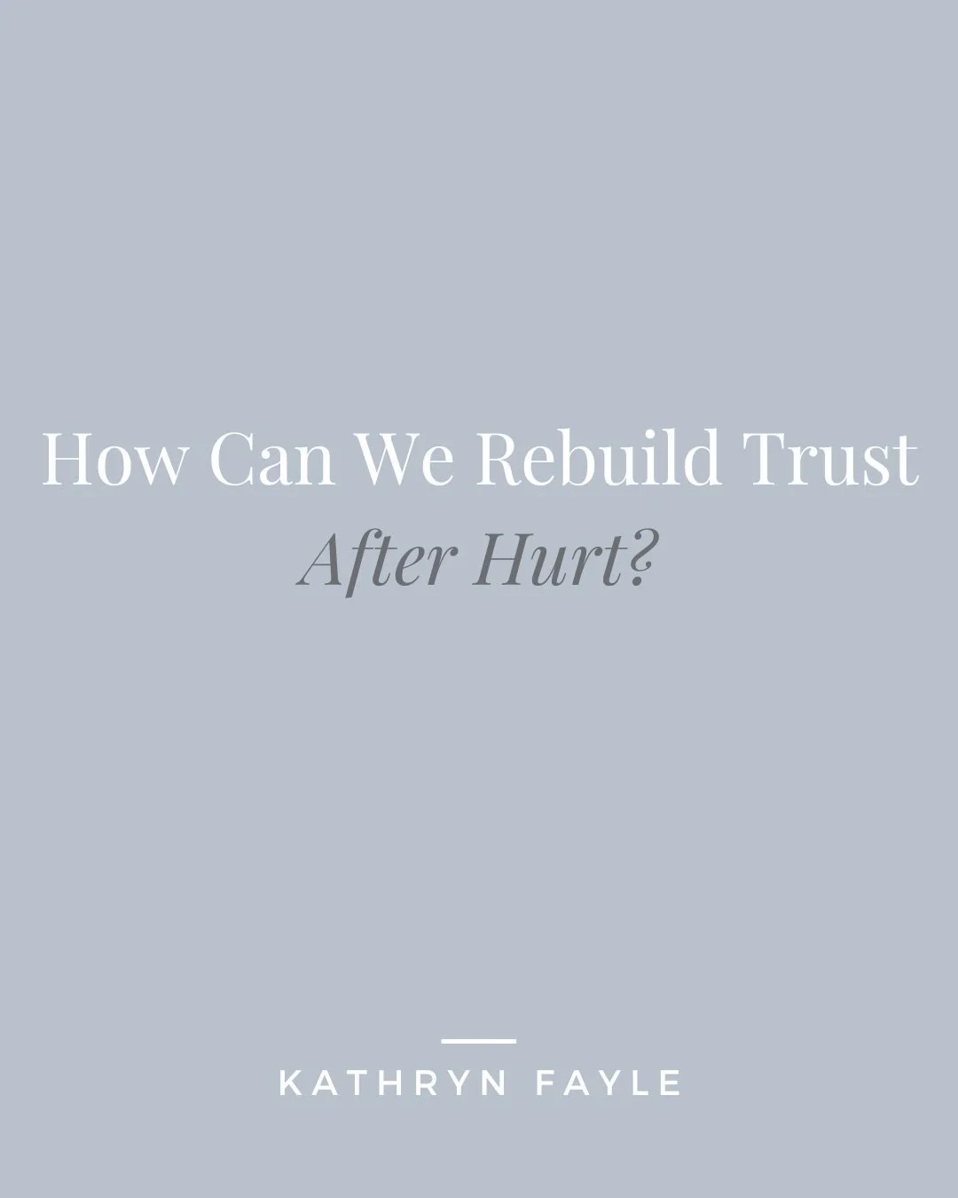Rebuilding trust after hurt can feel overwhelming, confusing, and honestly&hellip; scary.

A lot of couples wonder if it&rsquo;s even possible once something has been broken.

The truth is, trust isn&rsquo;t rebuilt through one big conversation or a 