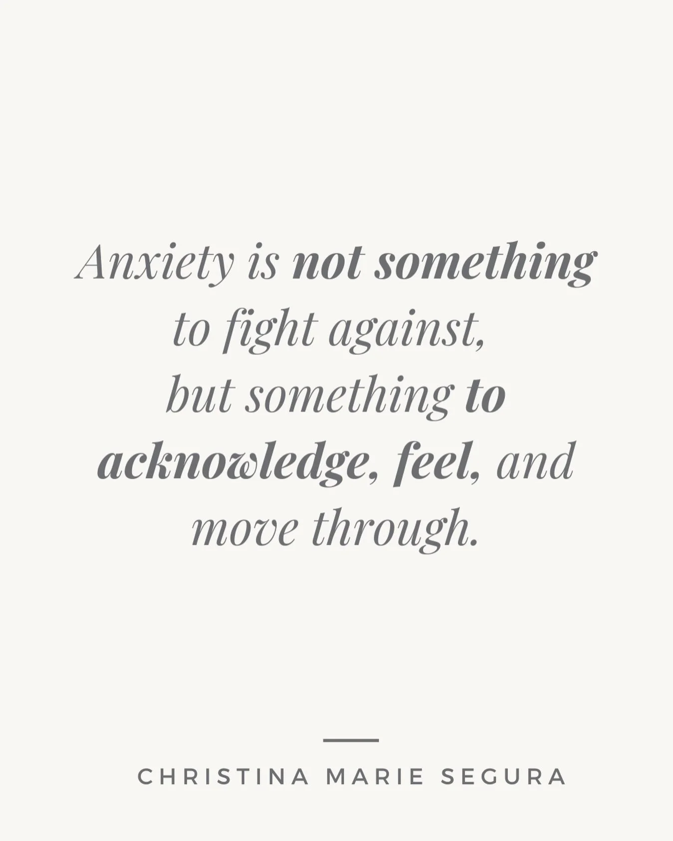 Anxiety can feel overwhelming, and it&rsquo;s natural to want to push it away or make it disappear. But what if we stopped fighting it and simply acknowledged it? 🌿

Instead of seeing anxiety as an emergency, try seeing it as a temporary feeling tha