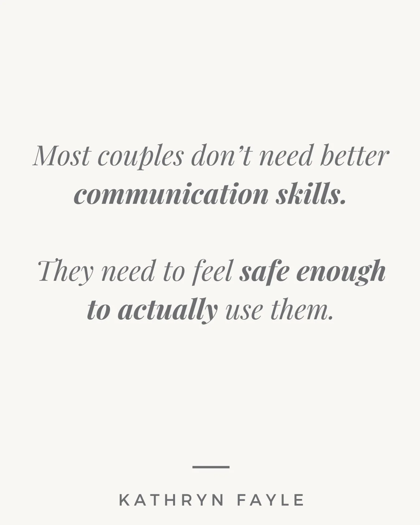Most couples aren&rsquo;t struggling because they don&rsquo;t know what to say.

They&rsquo;re struggling because it doesn&rsquo;t feel safe to say it.

And that changes everything.

If you&rsquo;ve felt this in your relationship, comment &ldquo
