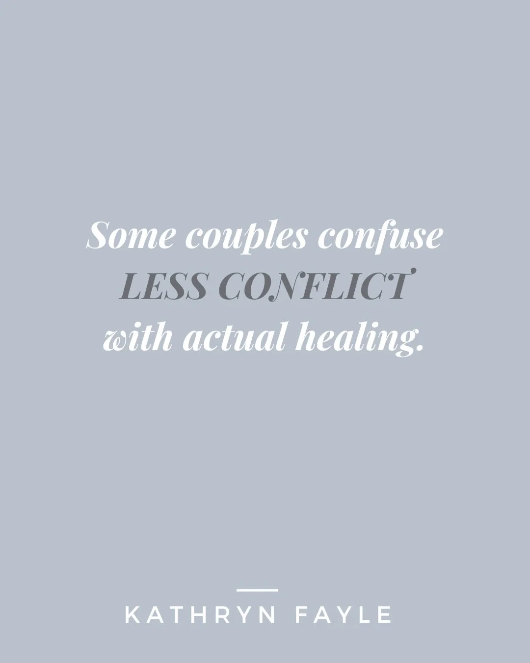 One of the biggest mistakes couples make is assuming:

&ldquo;Because we&rsquo;re fighting less&hellip; we must be doing better.&rdquo;

But sometimes the conflict didn&rsquo;t disappear because healing happened.

Sometimes it disappeared because:

s